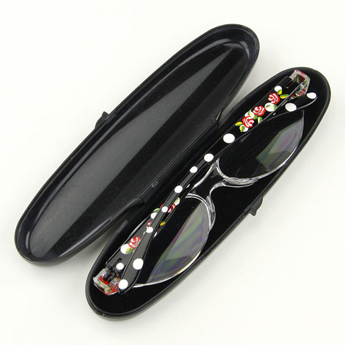 ペイント オーバルケース入り リーディンググラス 水玉バラ - 画像3