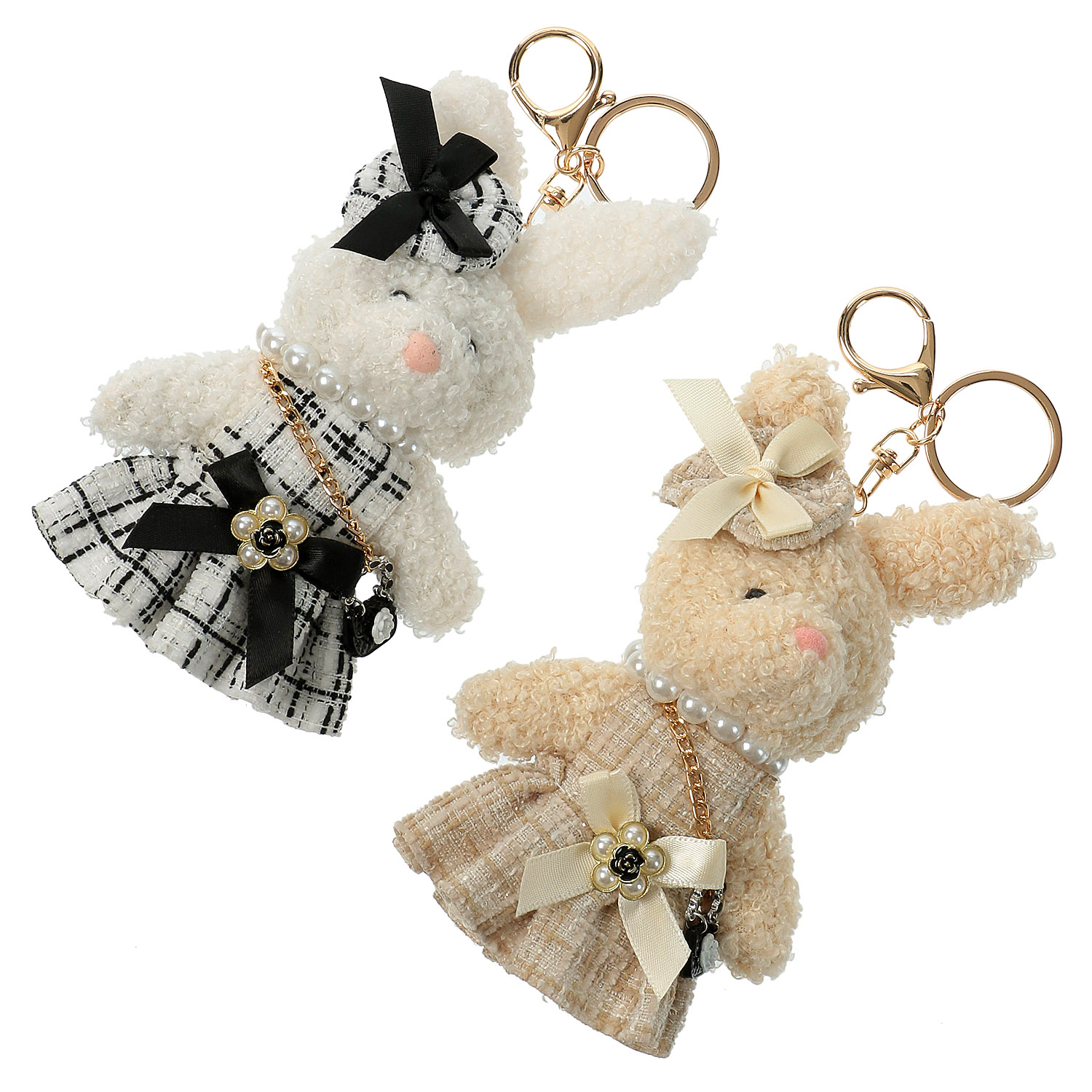 うさぎチャーム ツイードワンピース