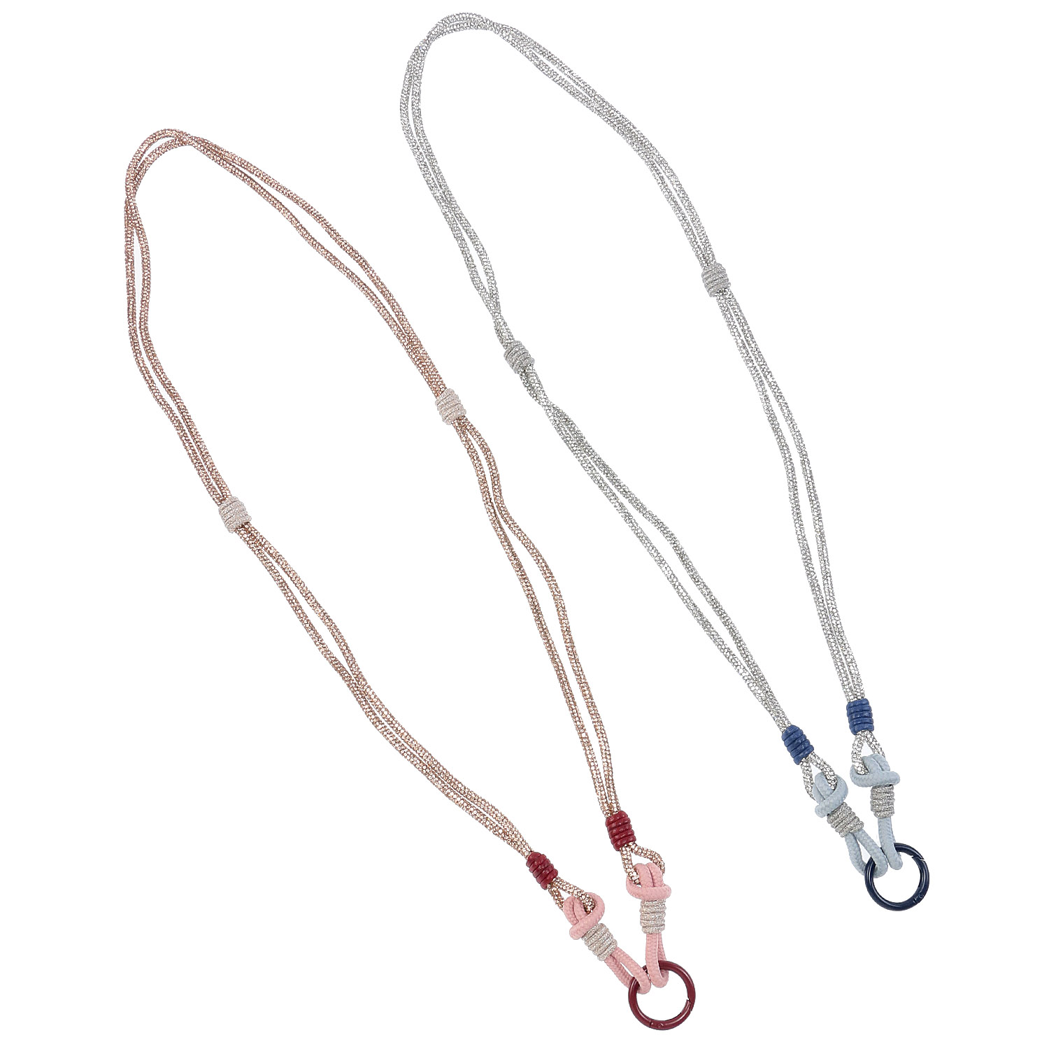 メタリックロープロングストラップチャーム