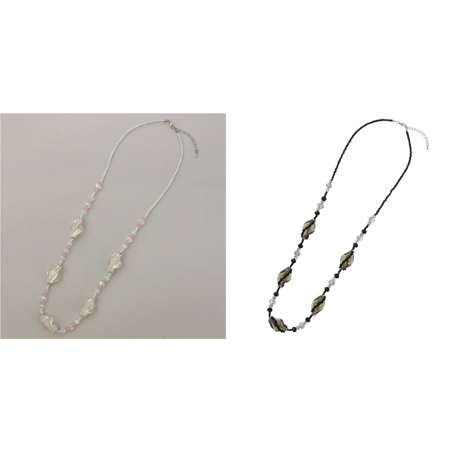 ビーズガラスロングネックレス