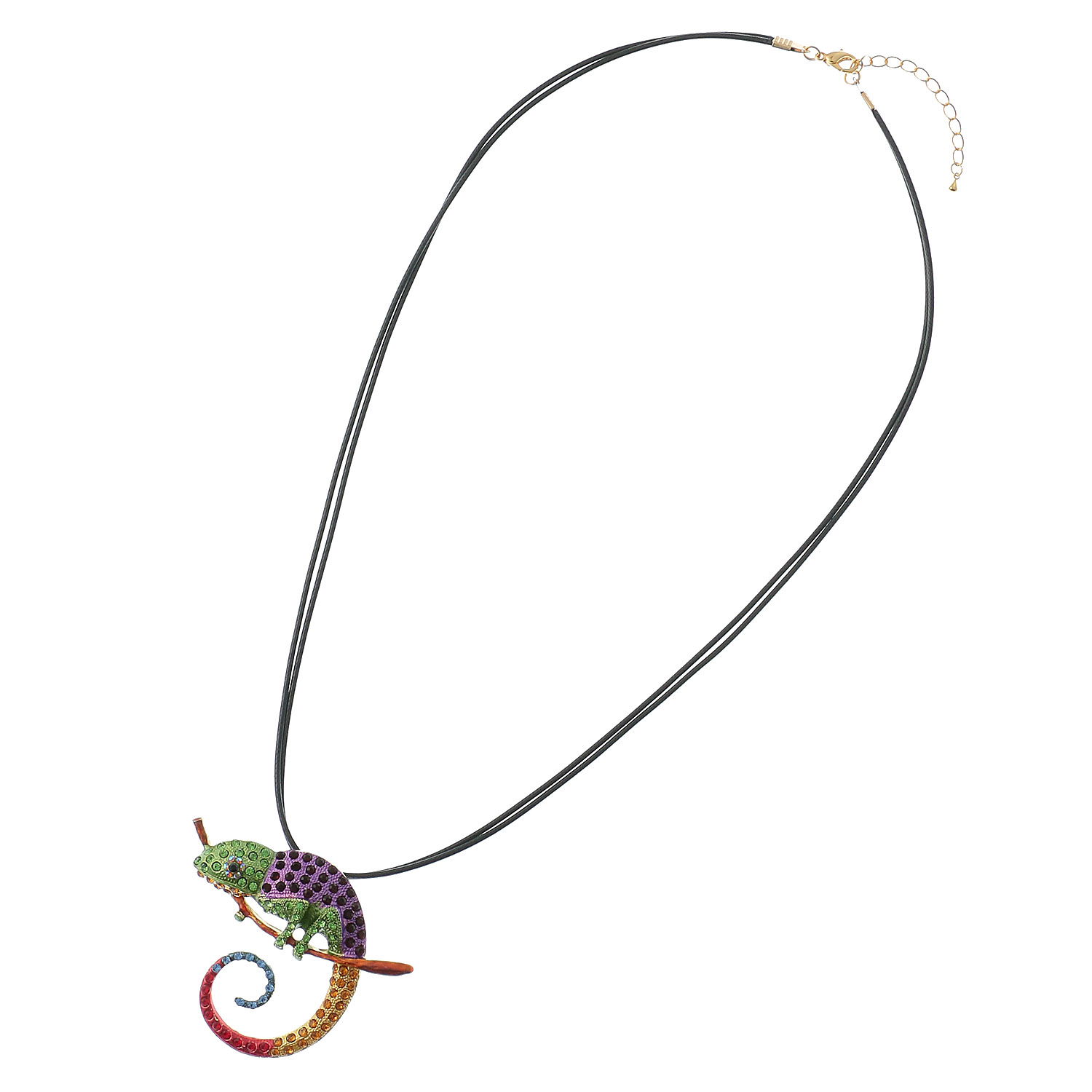 カメレオンブローチネックレス
