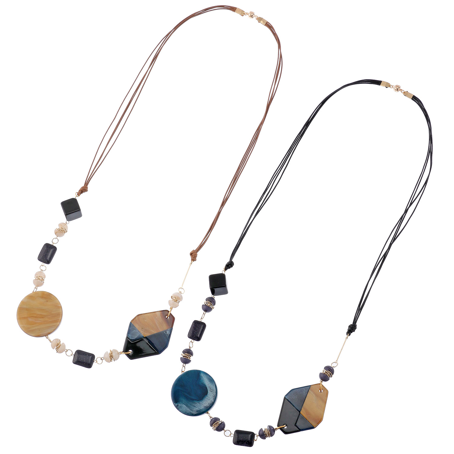 紐マグネットロングネックレス