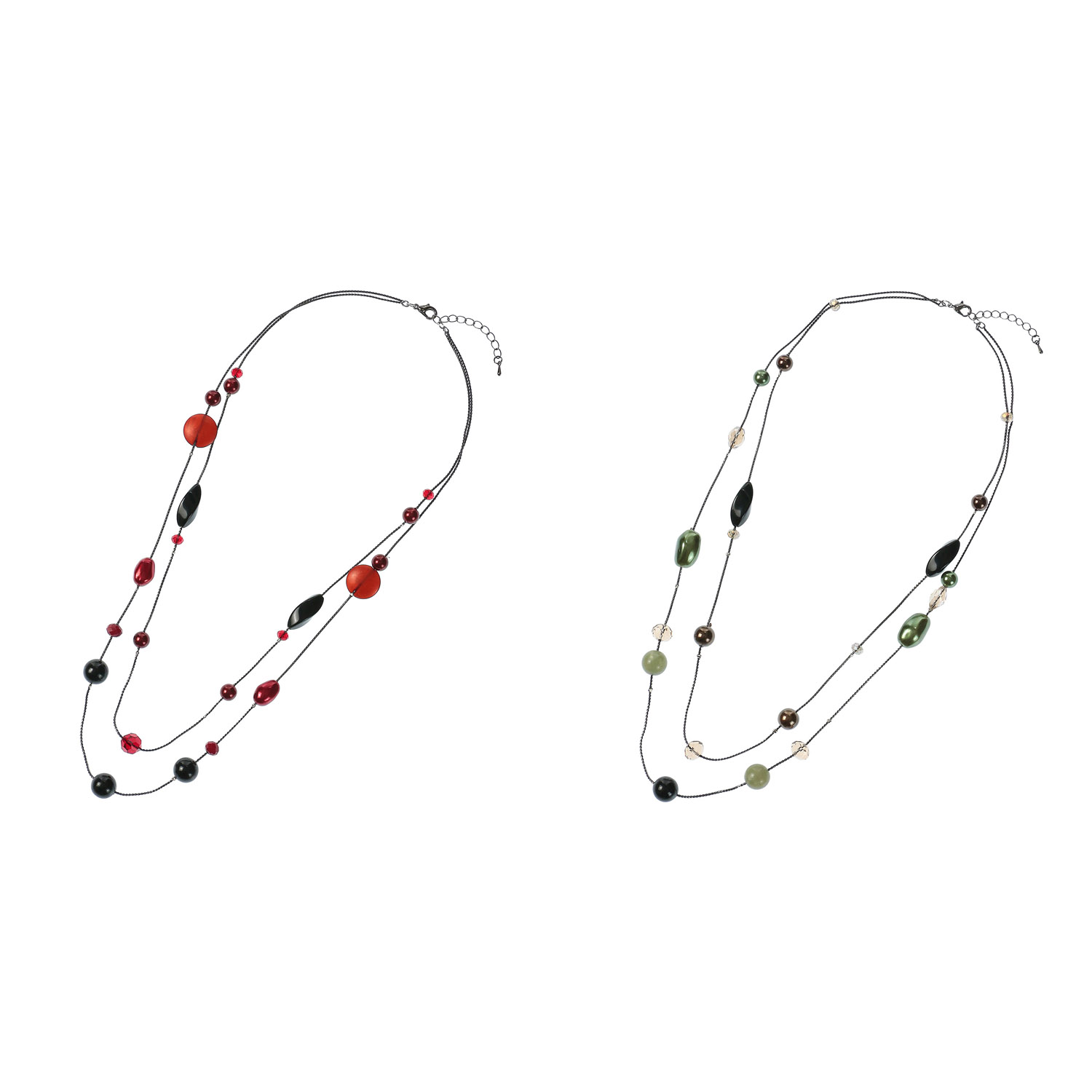 異素材2連ネックレス