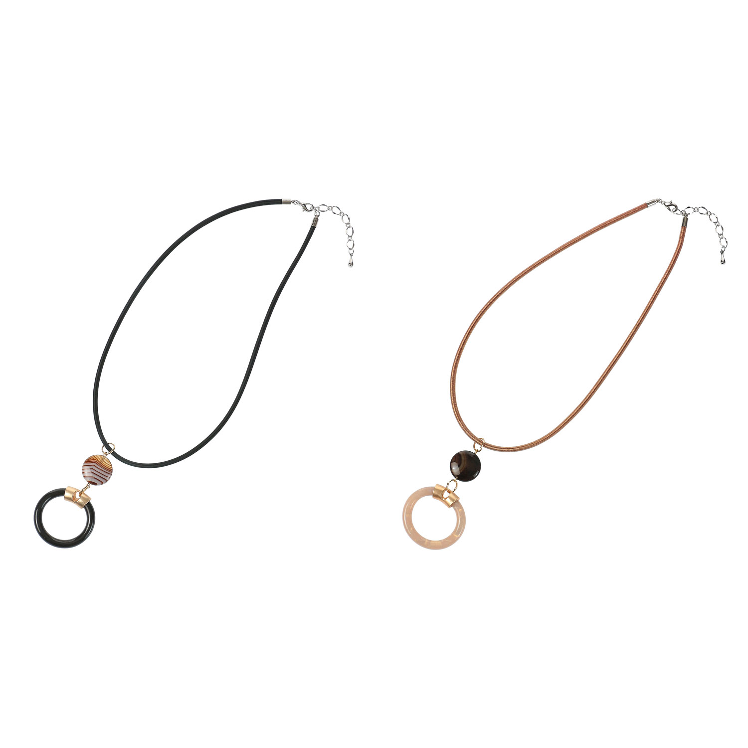 サークル紐ネックレス