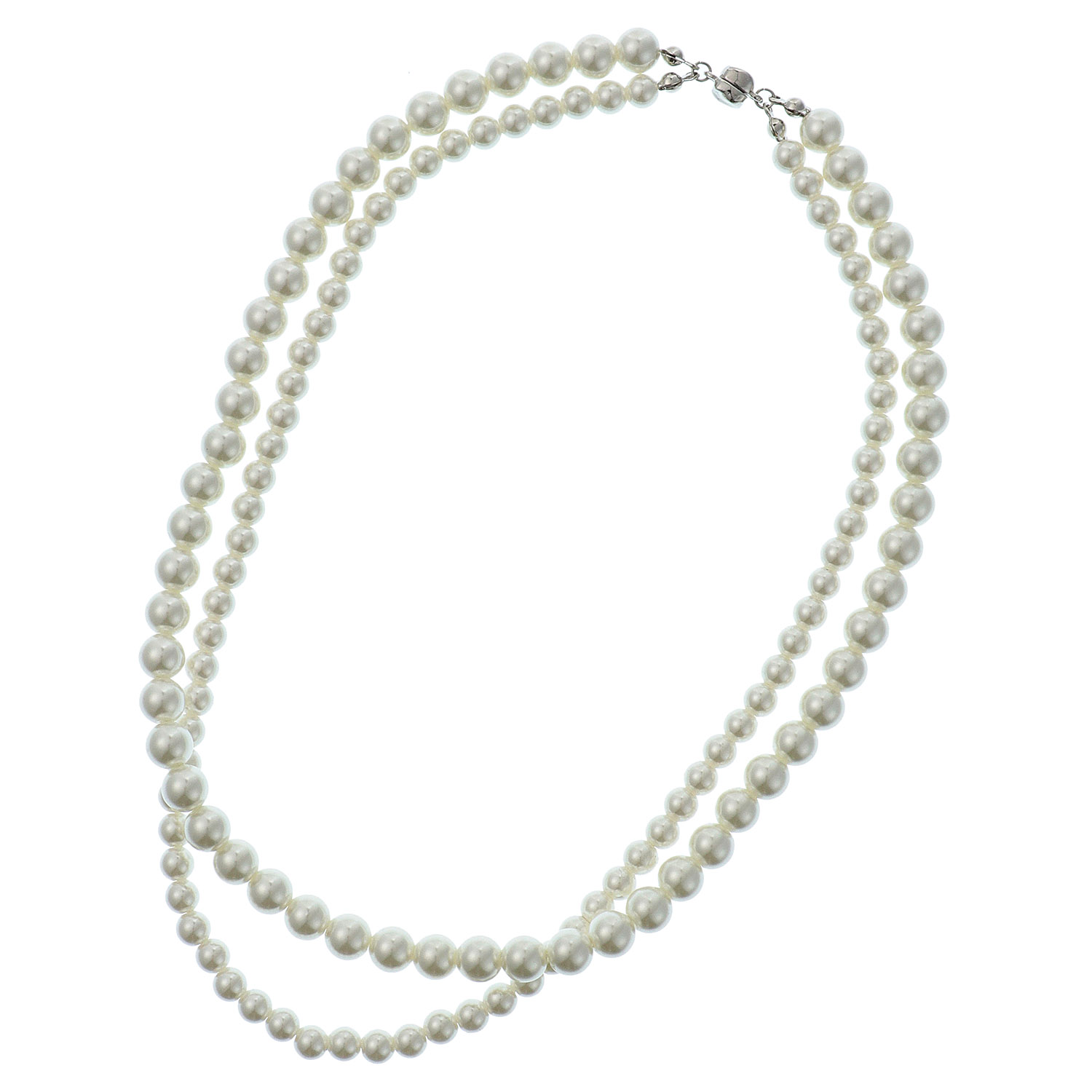 ガラスパール2連マグネットネックレス