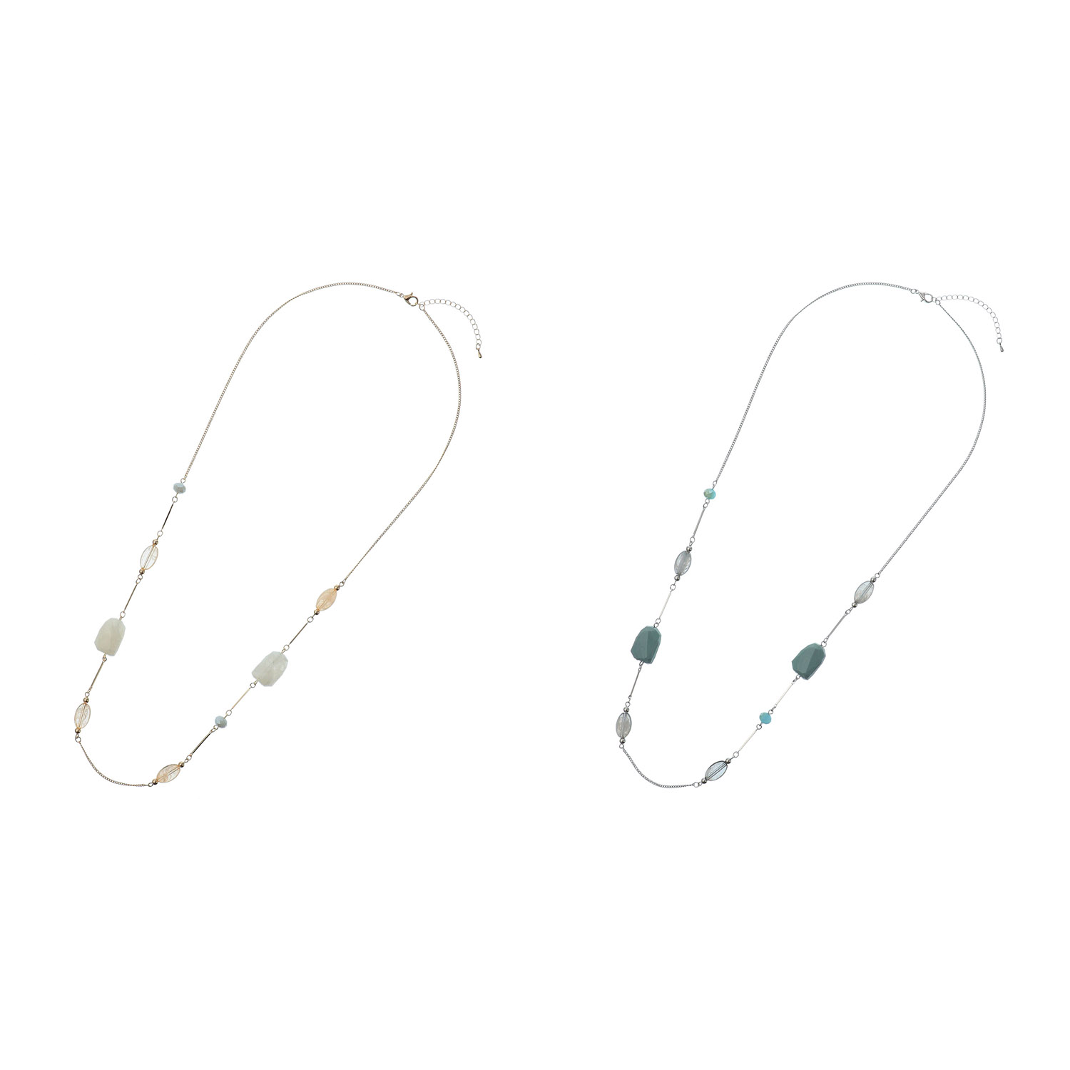 ペールカラーロングネックレス