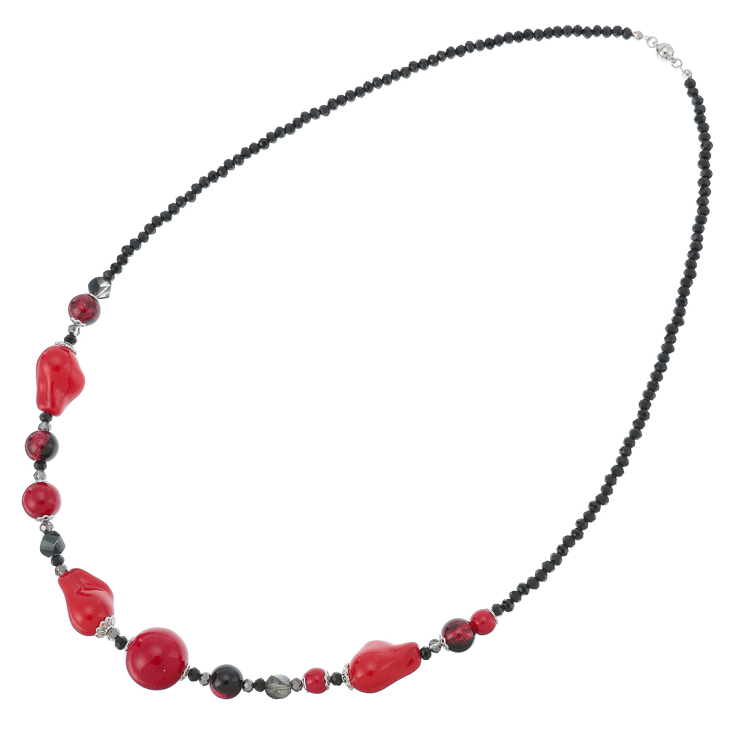 ガラスビーズロングネックレス