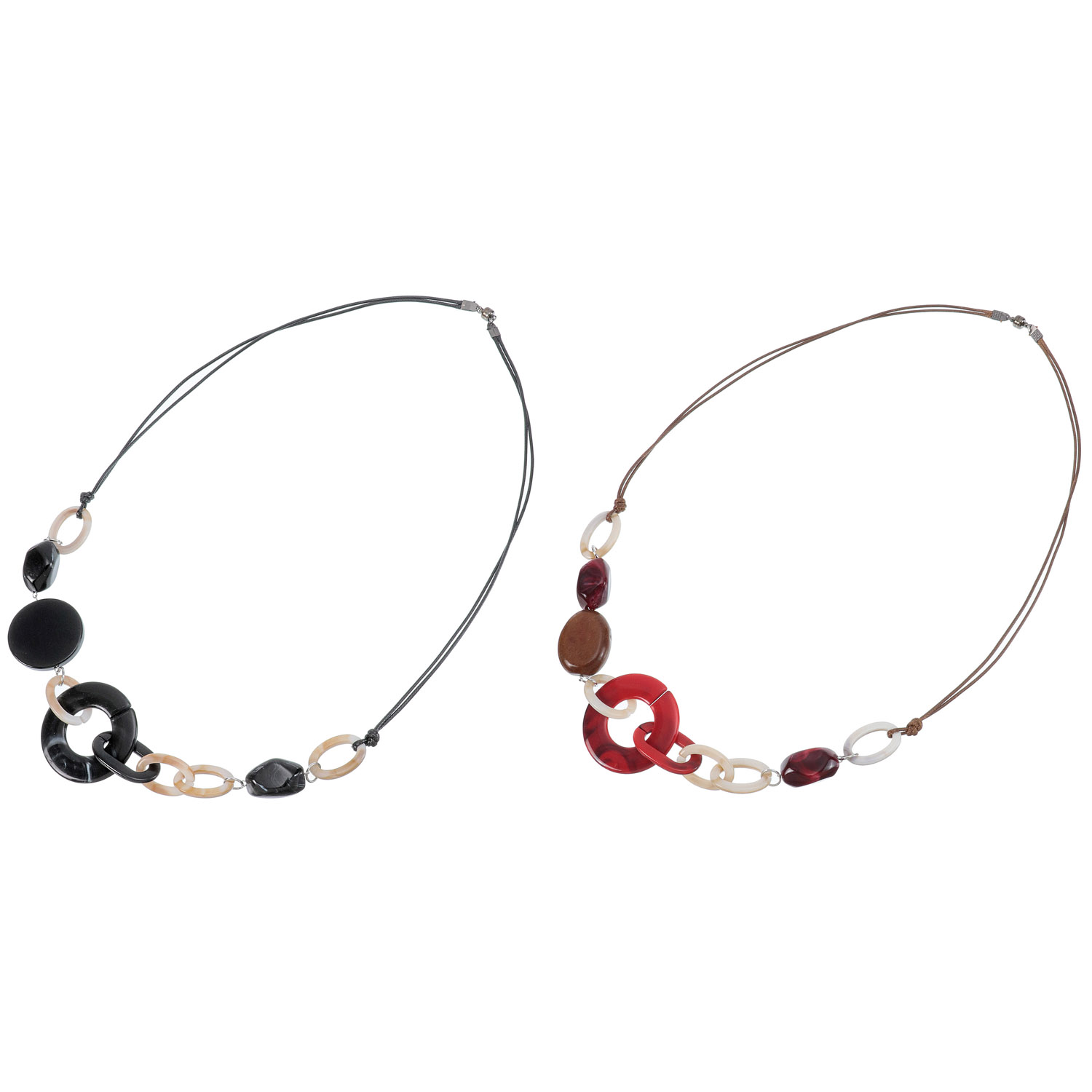 異素材MIX紐マグネットネックレス