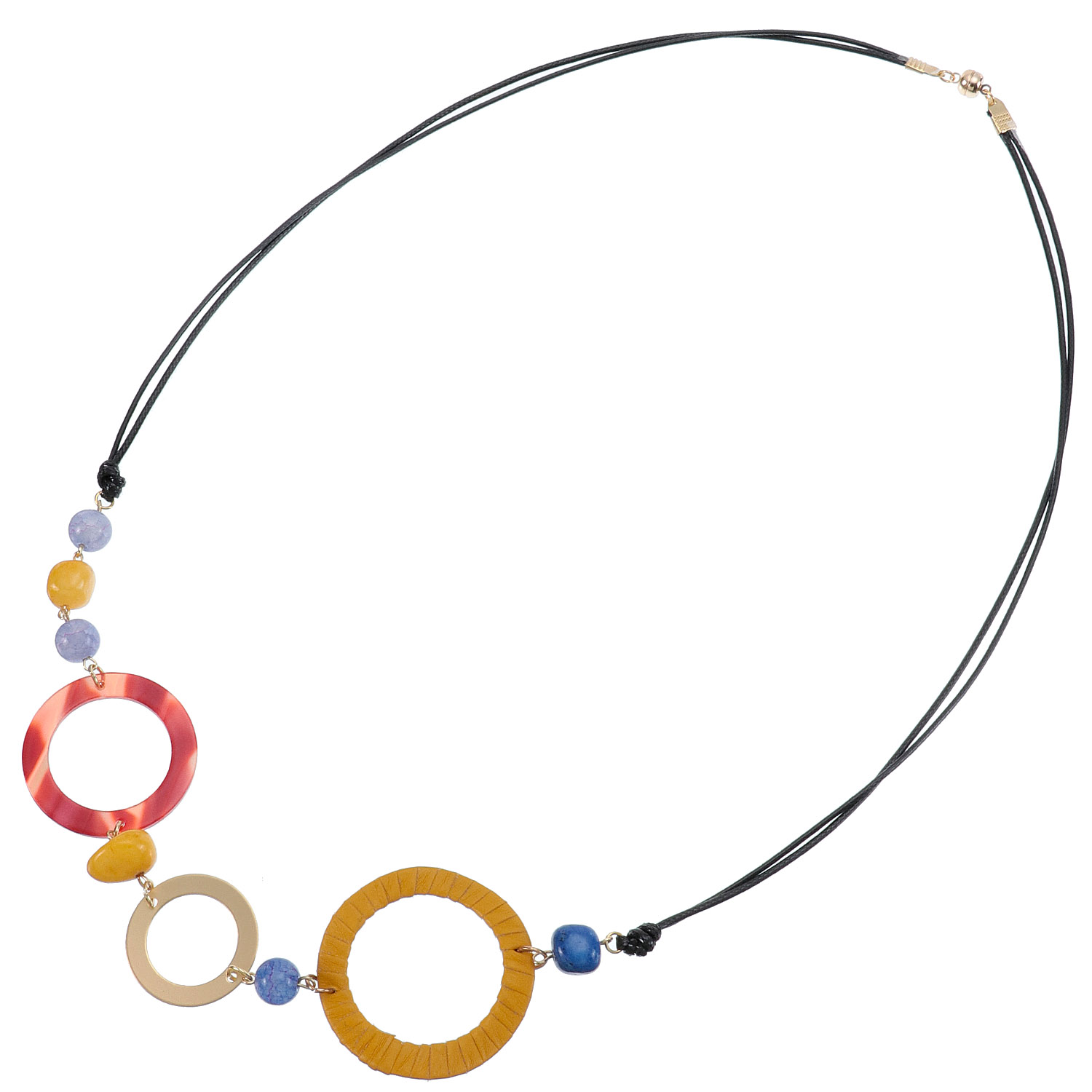 カラフルモチーフ マグネット紐ネックレス