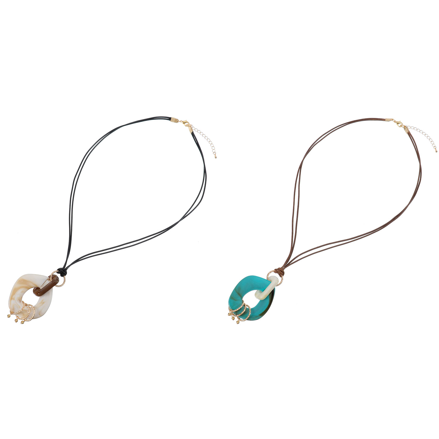 マーブル紐ネックレス