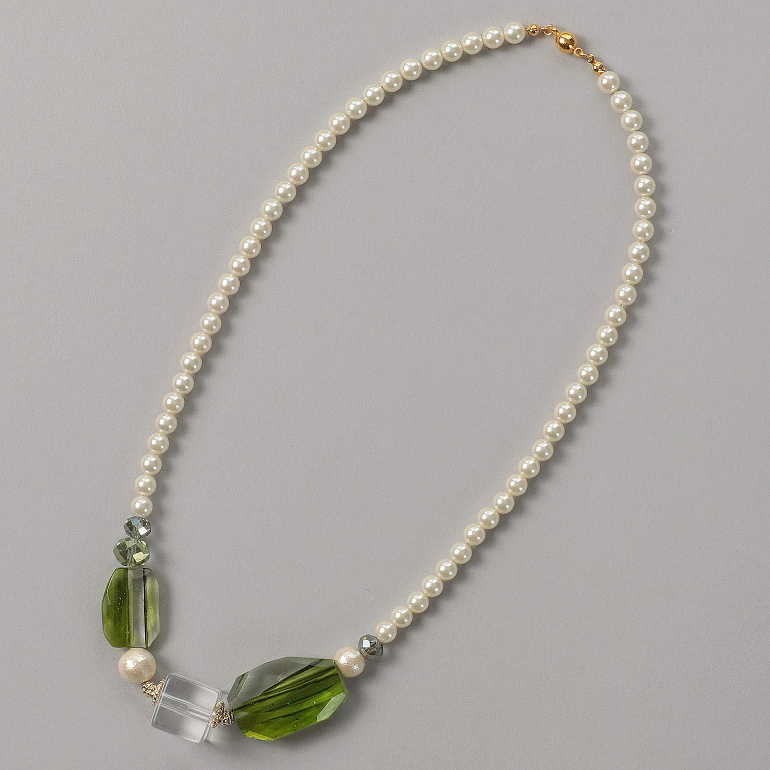 異素材MIXパールネックレス