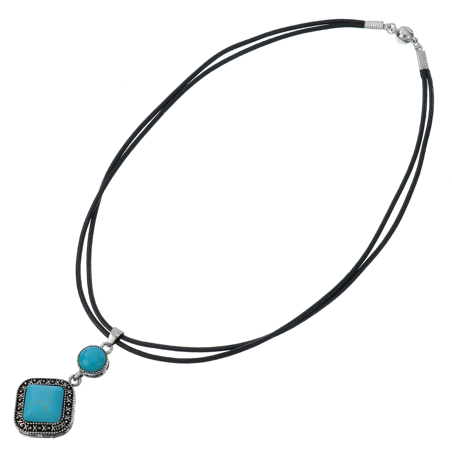 ターコイズカラー紐ネックレス