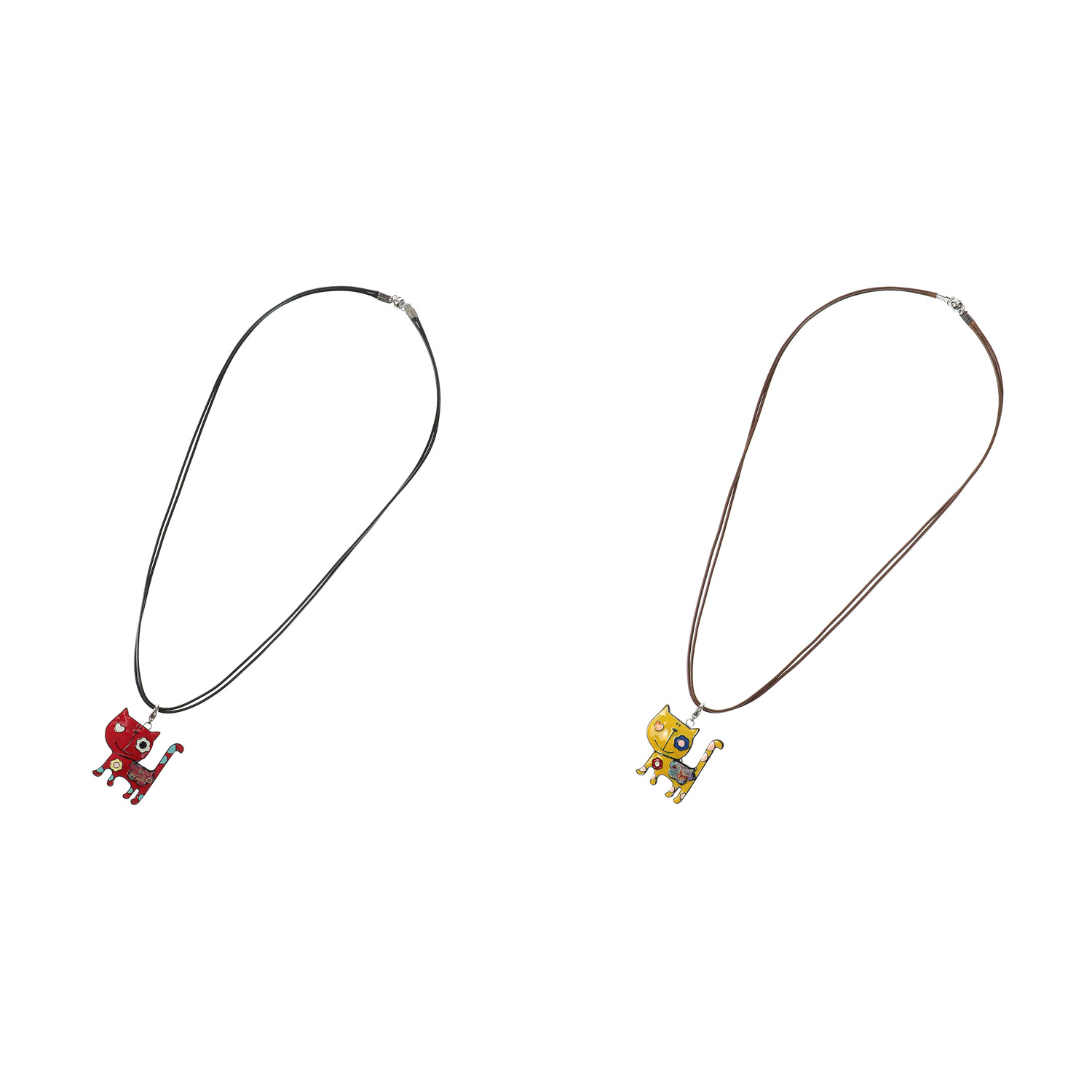 猫ブローチチャームネックレス