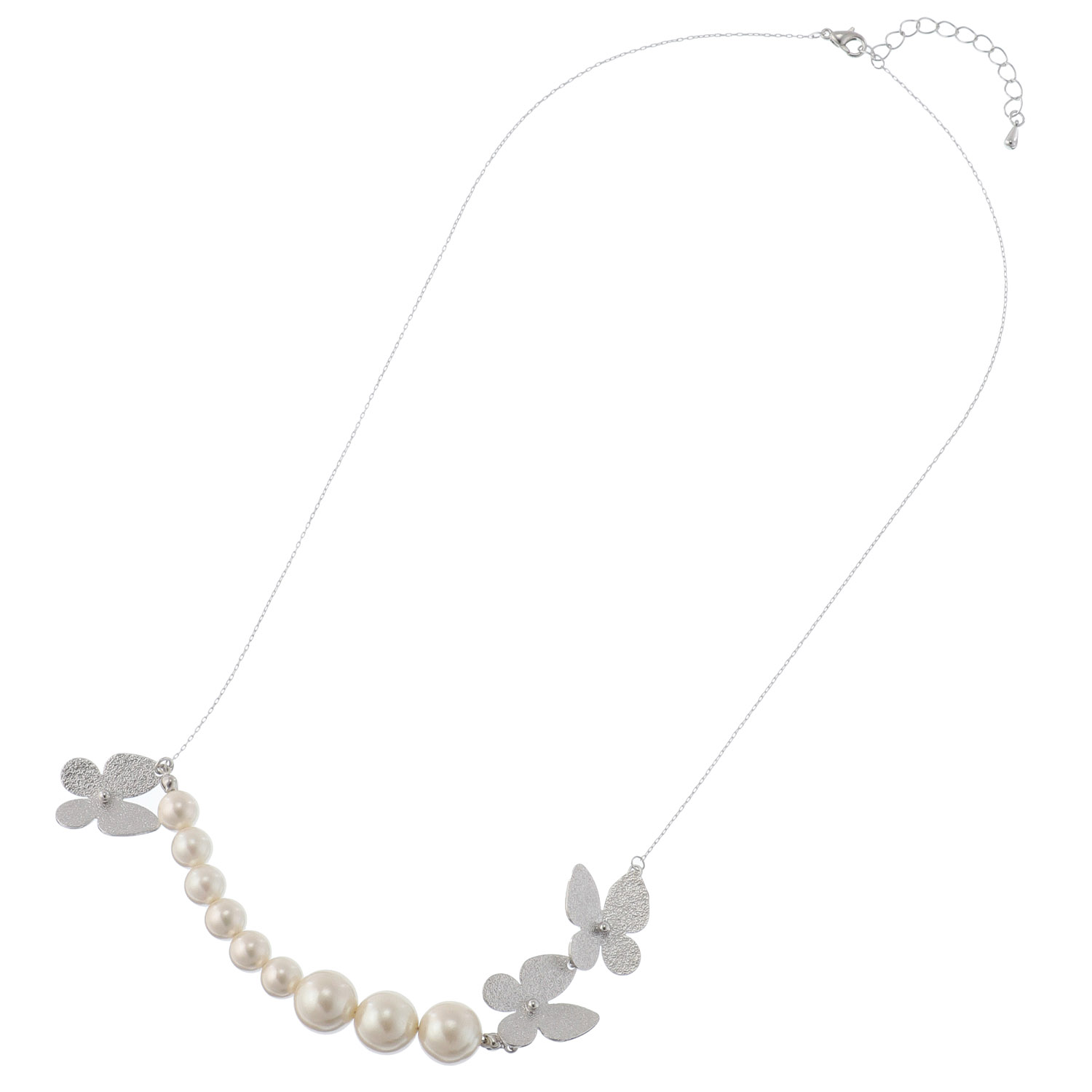 パールバタフライネックレス