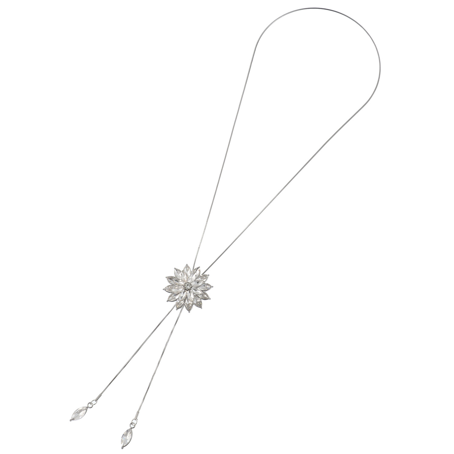 ラリエットロングネックレス 花