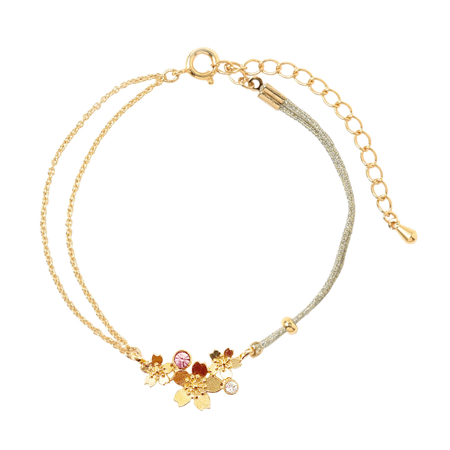 【00ー01は在庫限りで終了】静電気軽減 桜チャームブレス - 画像3