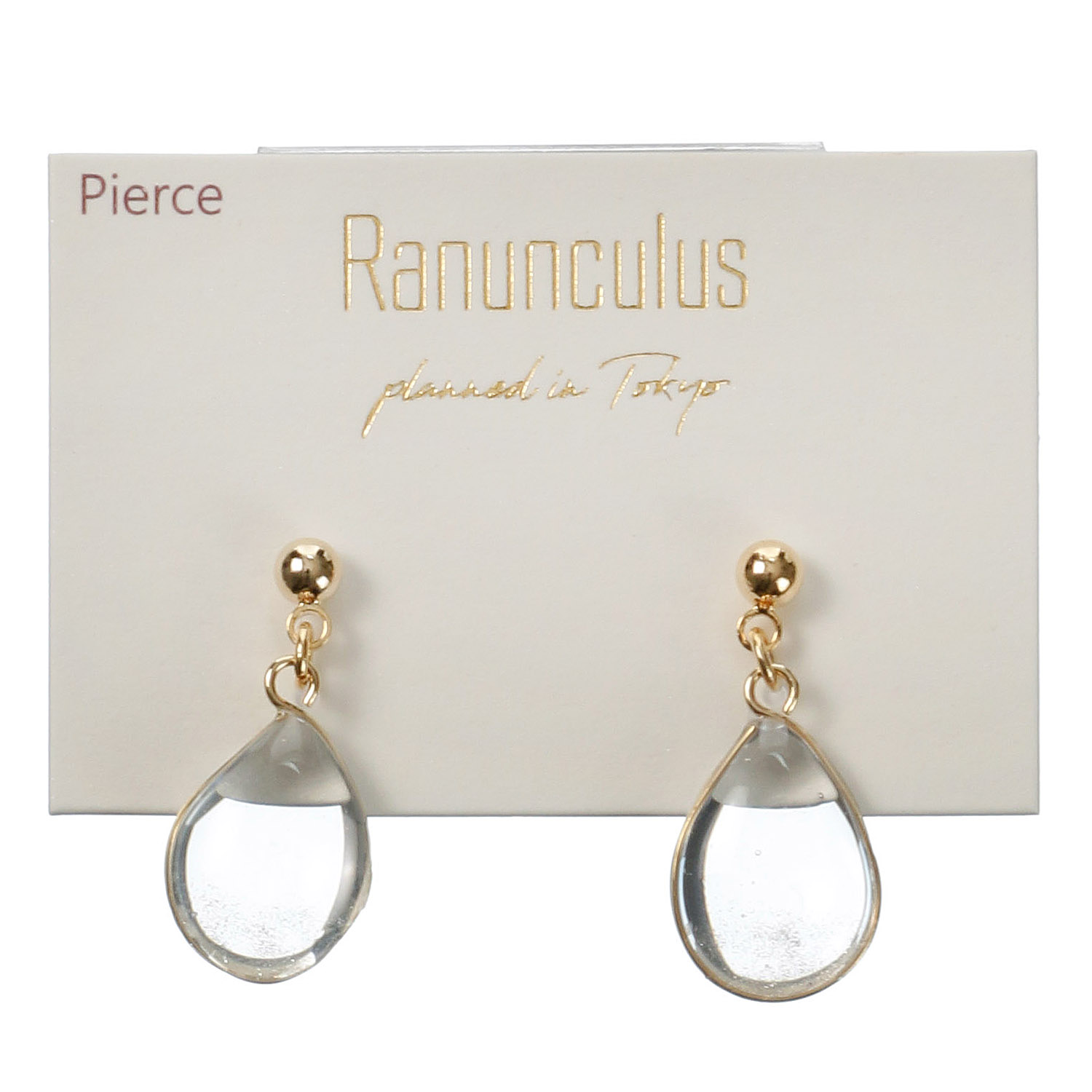 雫型クリアエポピアス