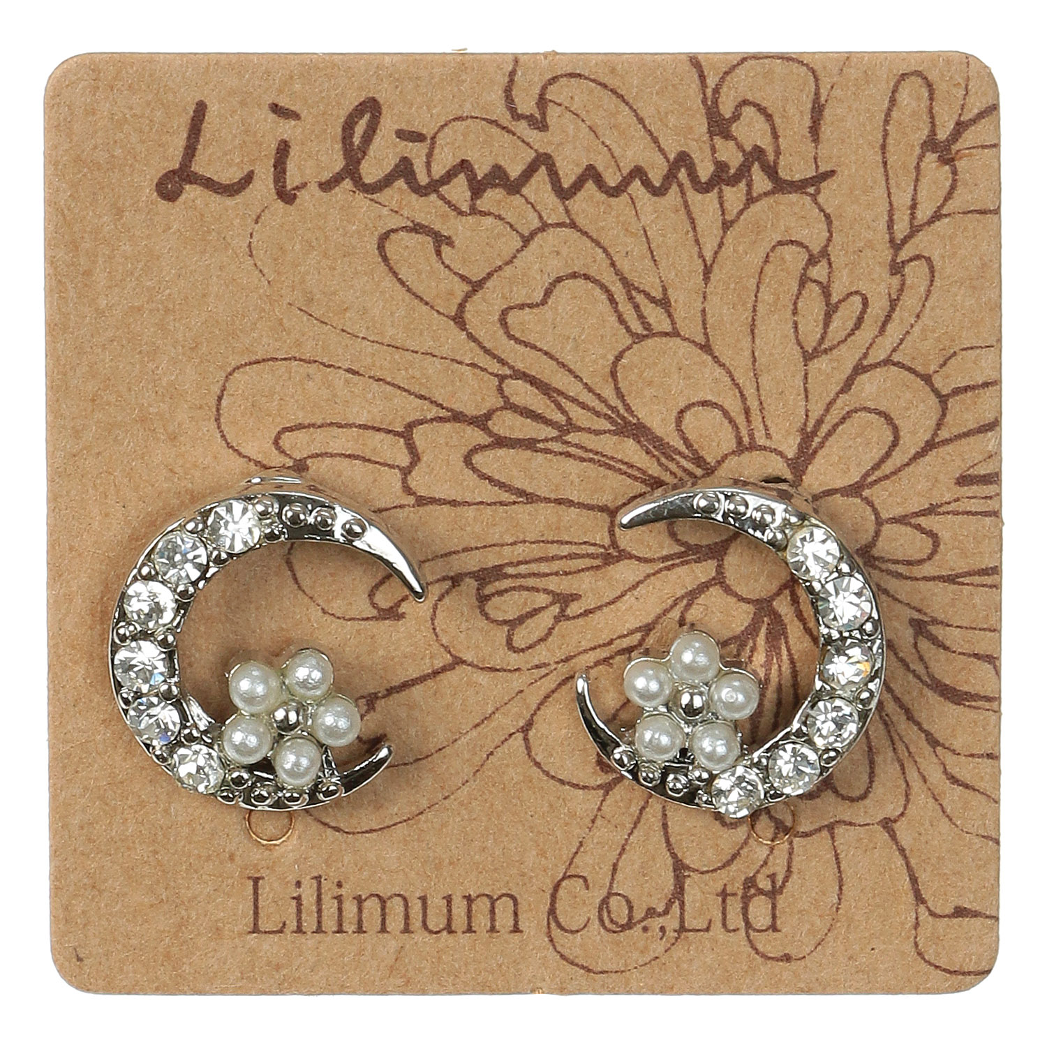 三日月花パールピアス