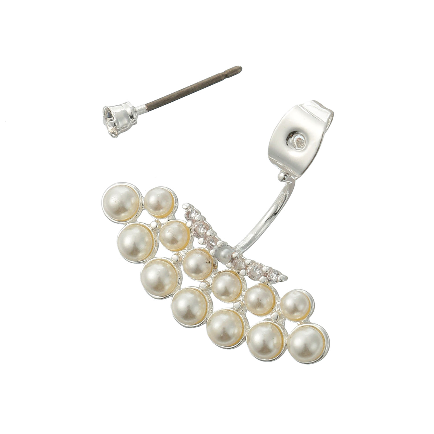 パールストーンバックキャッチピアス - 画像2