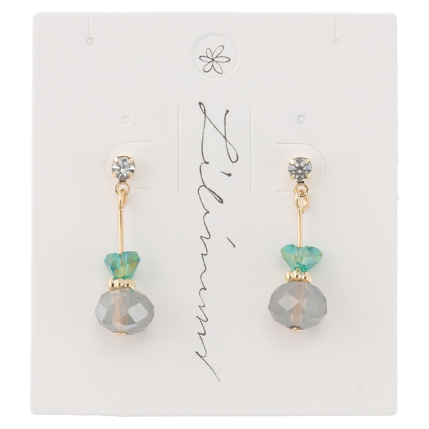 カットビーズピアス