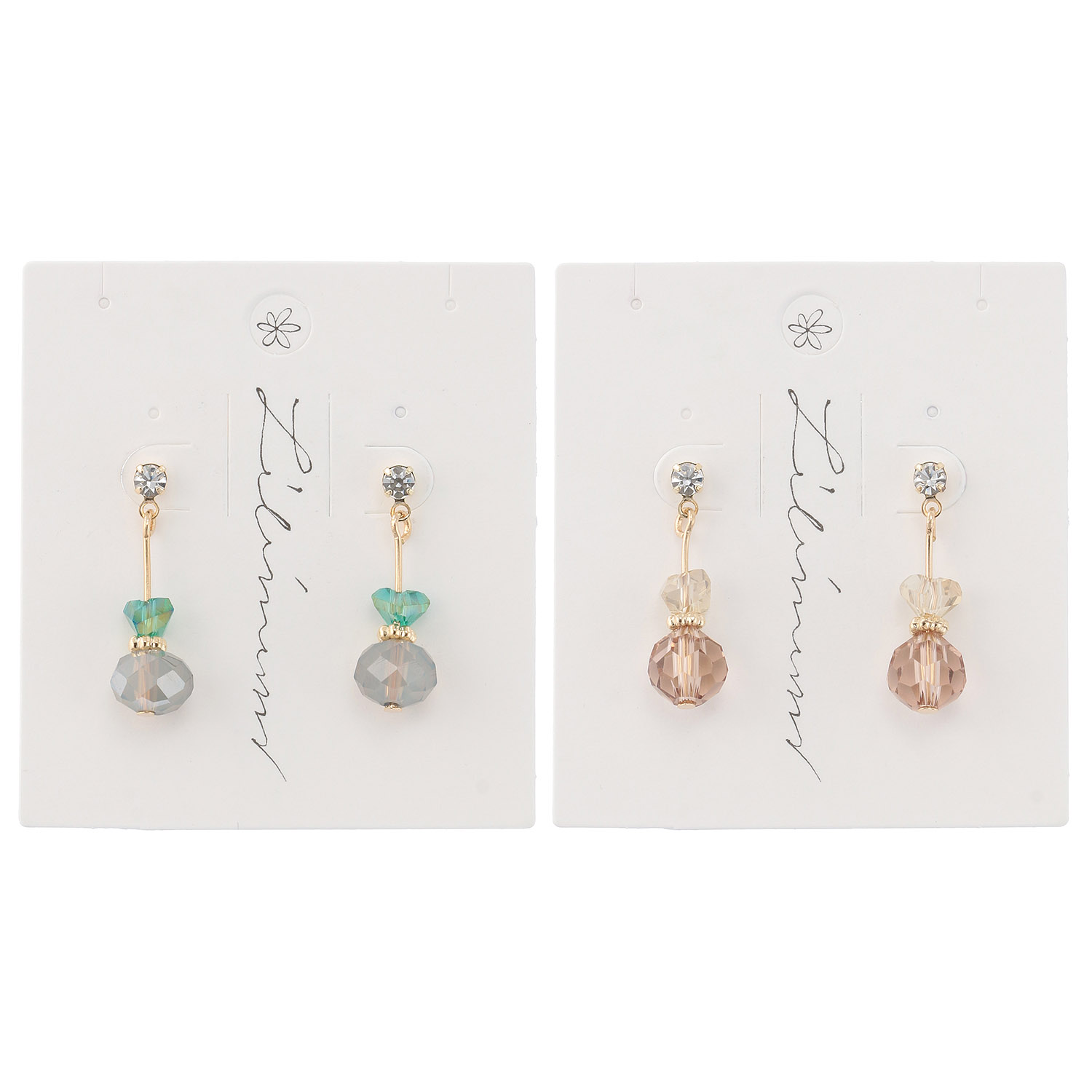 カットビーズピアス