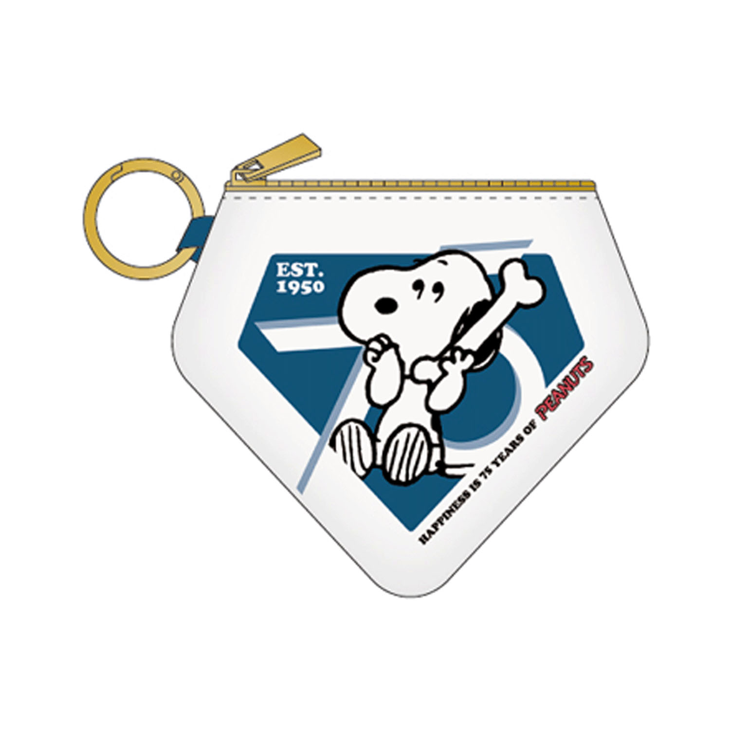 スヌーピー ダイヤモンドポーチ 75th ブルー