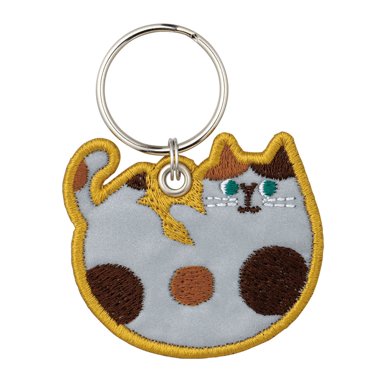 リフレクター刺繍キーリング CAT YE