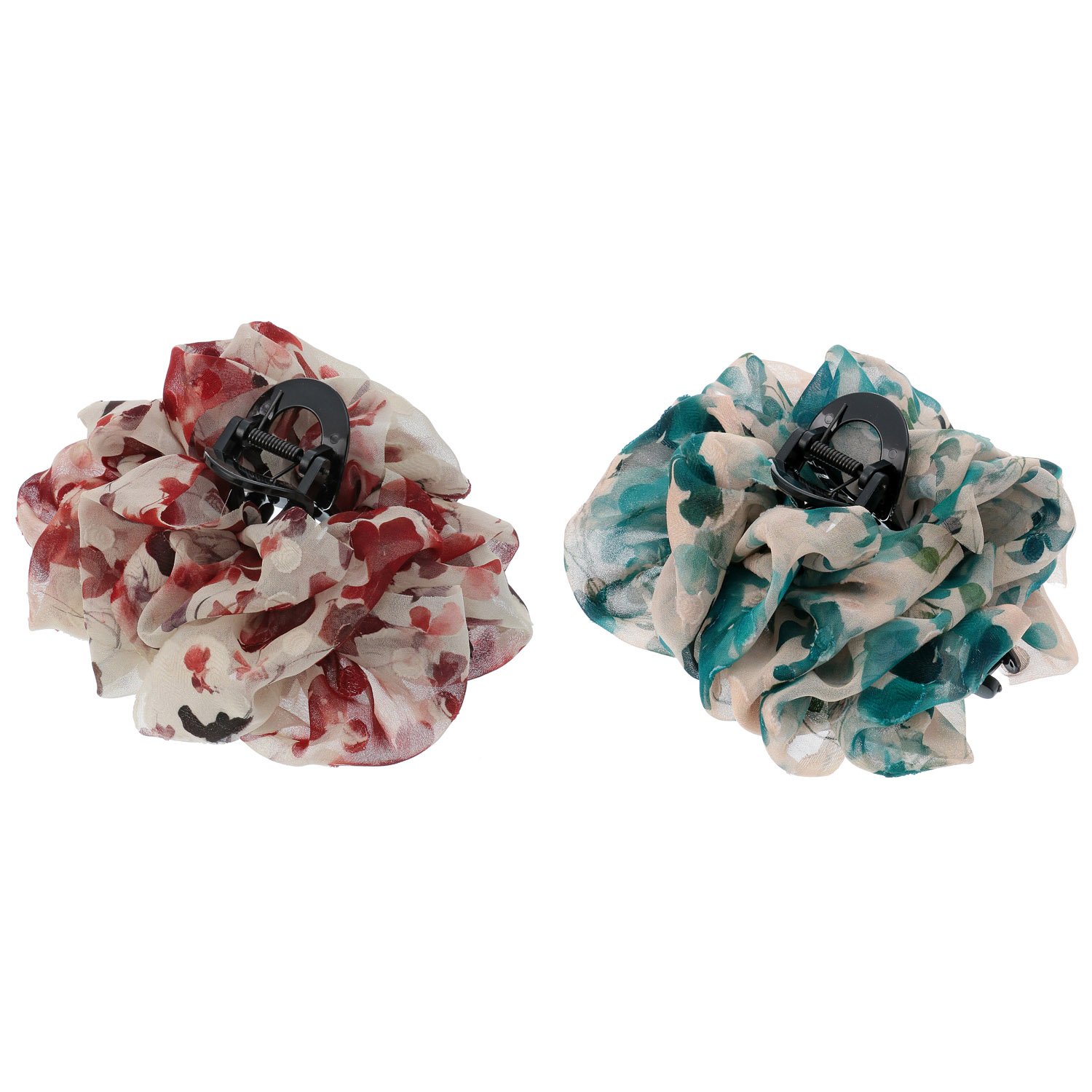 花柄シフォンバンスクリップ