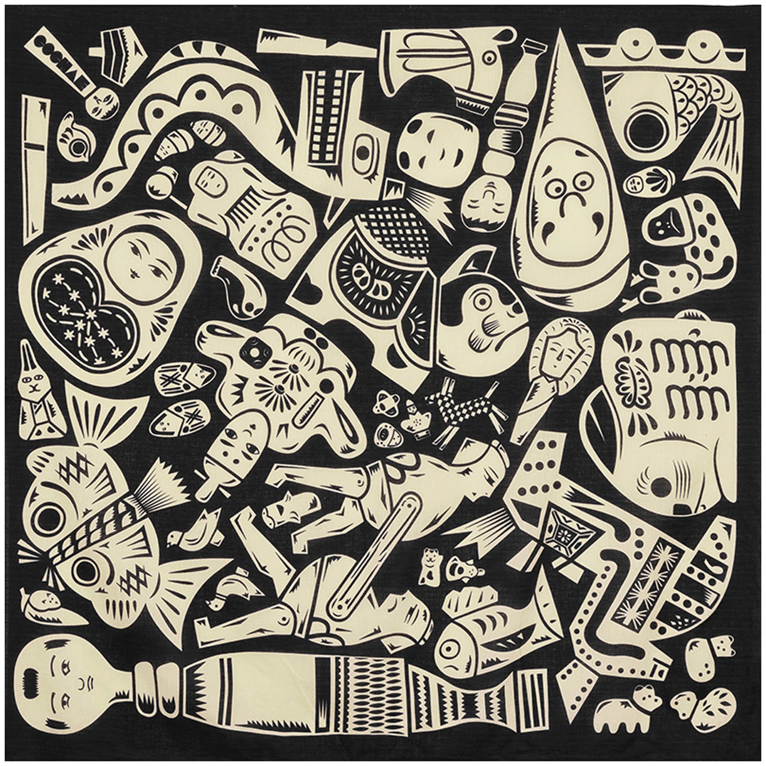 風呂敷100巾 コチャエむすび 郷土玩具