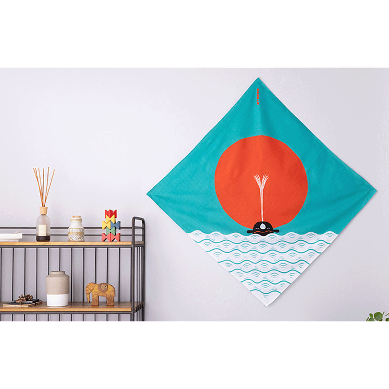 風呂敷100巾 コチャエむすび 朝日にくじら