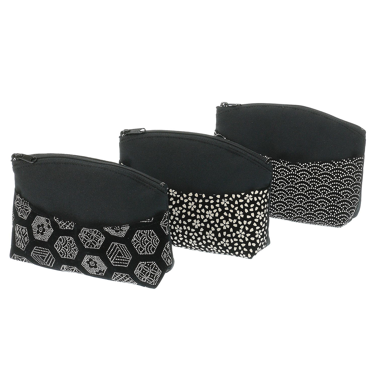 小紋柄 印伝調 前ポケット付ポーチ - 画像2