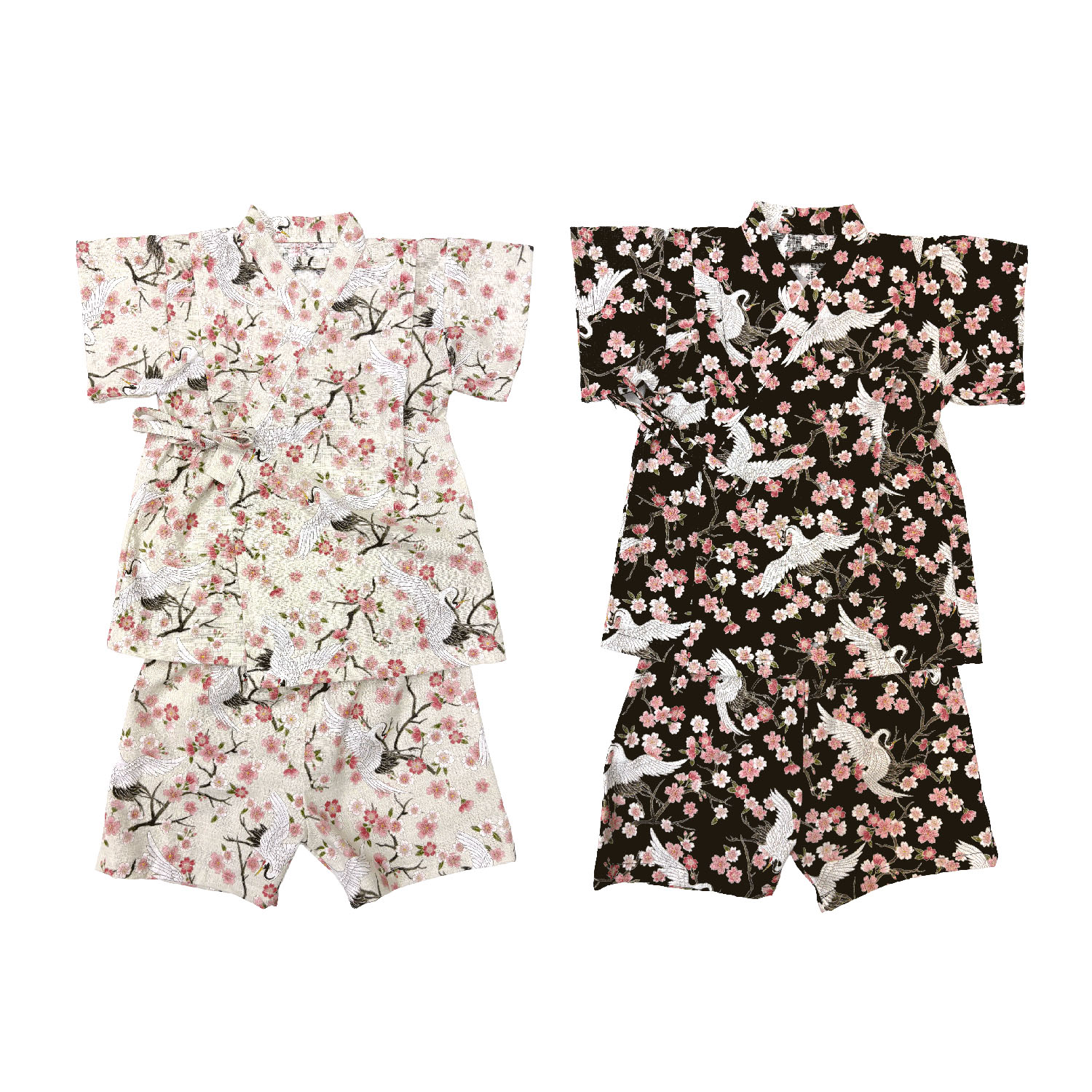 子供用甚平 鶴柄