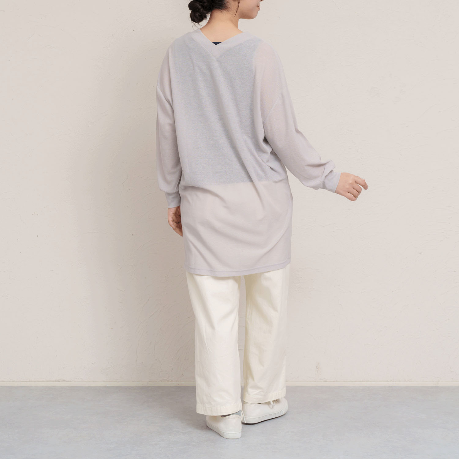 UV梨地チュニック丈カーディガン - 画像5