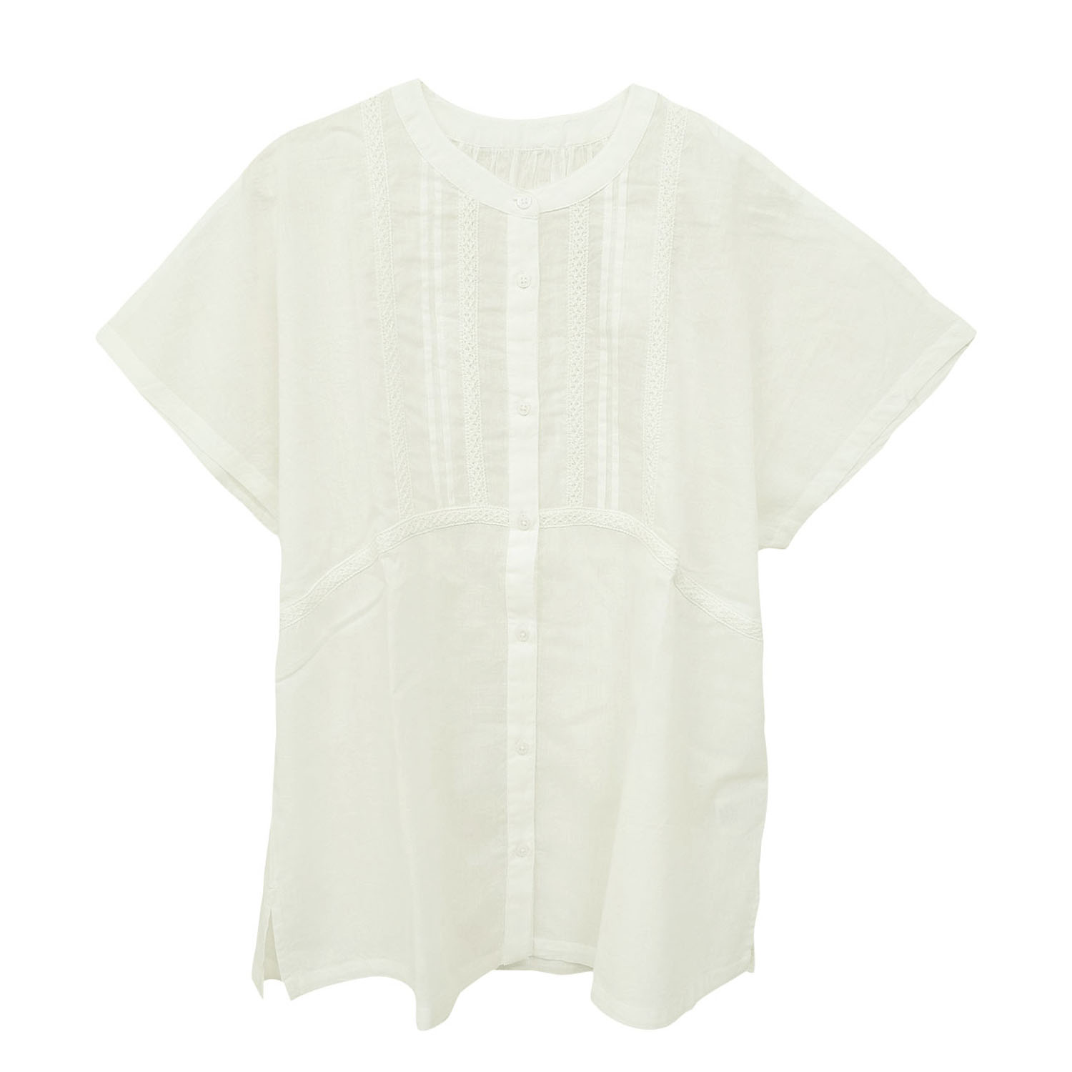 インドコットンレース付き前開きブラウス - 画像2