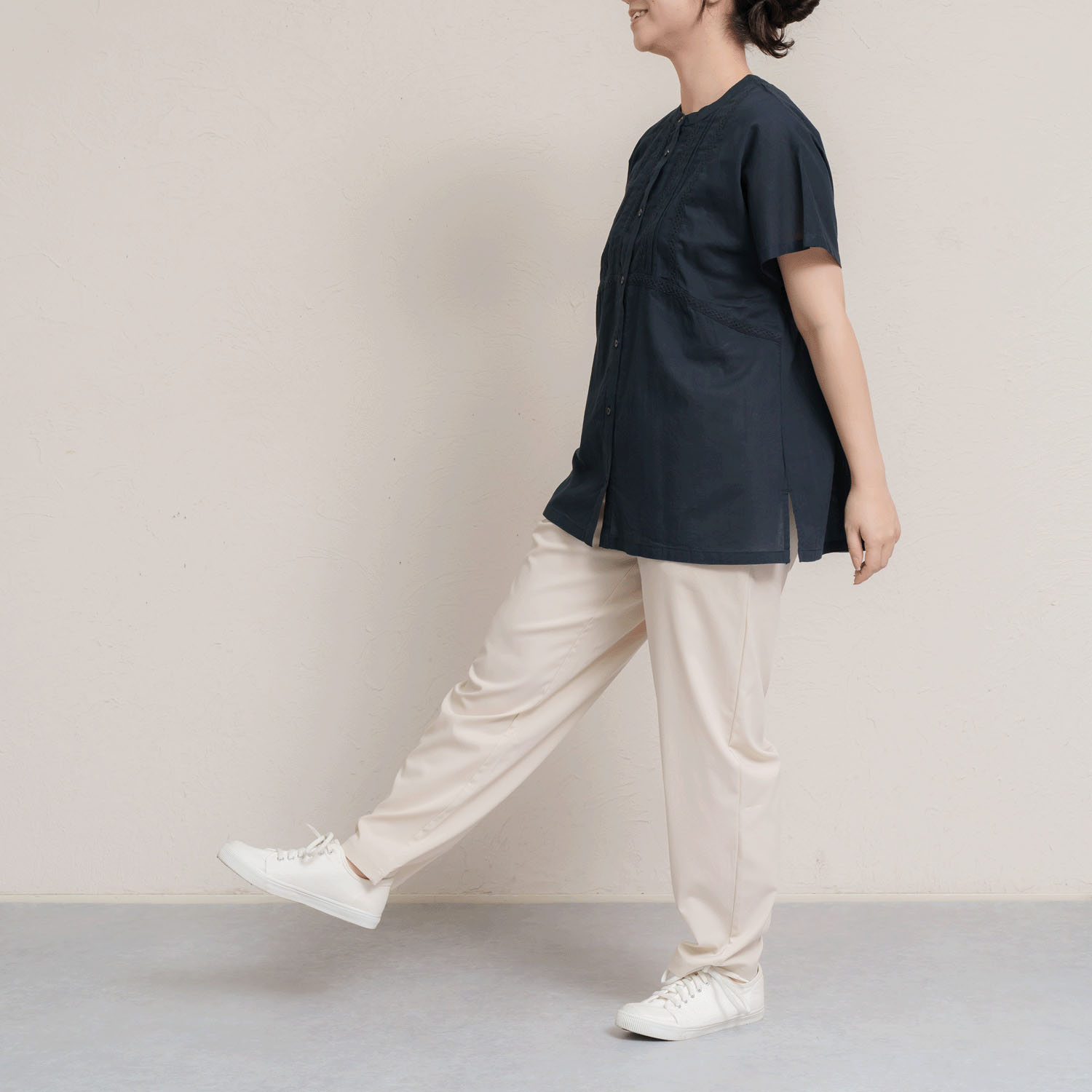 インドコットンレース付き前開きブラウス - 画像12