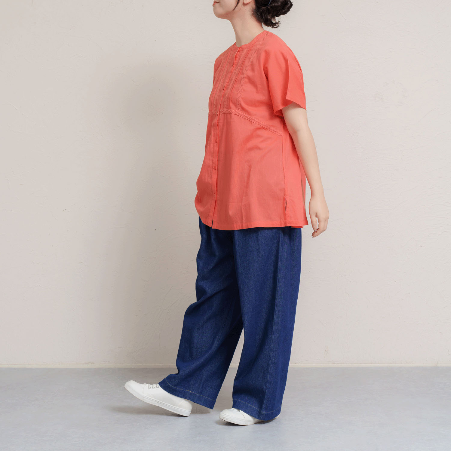 インドコットンレース付き前開きブラウス - 画像17