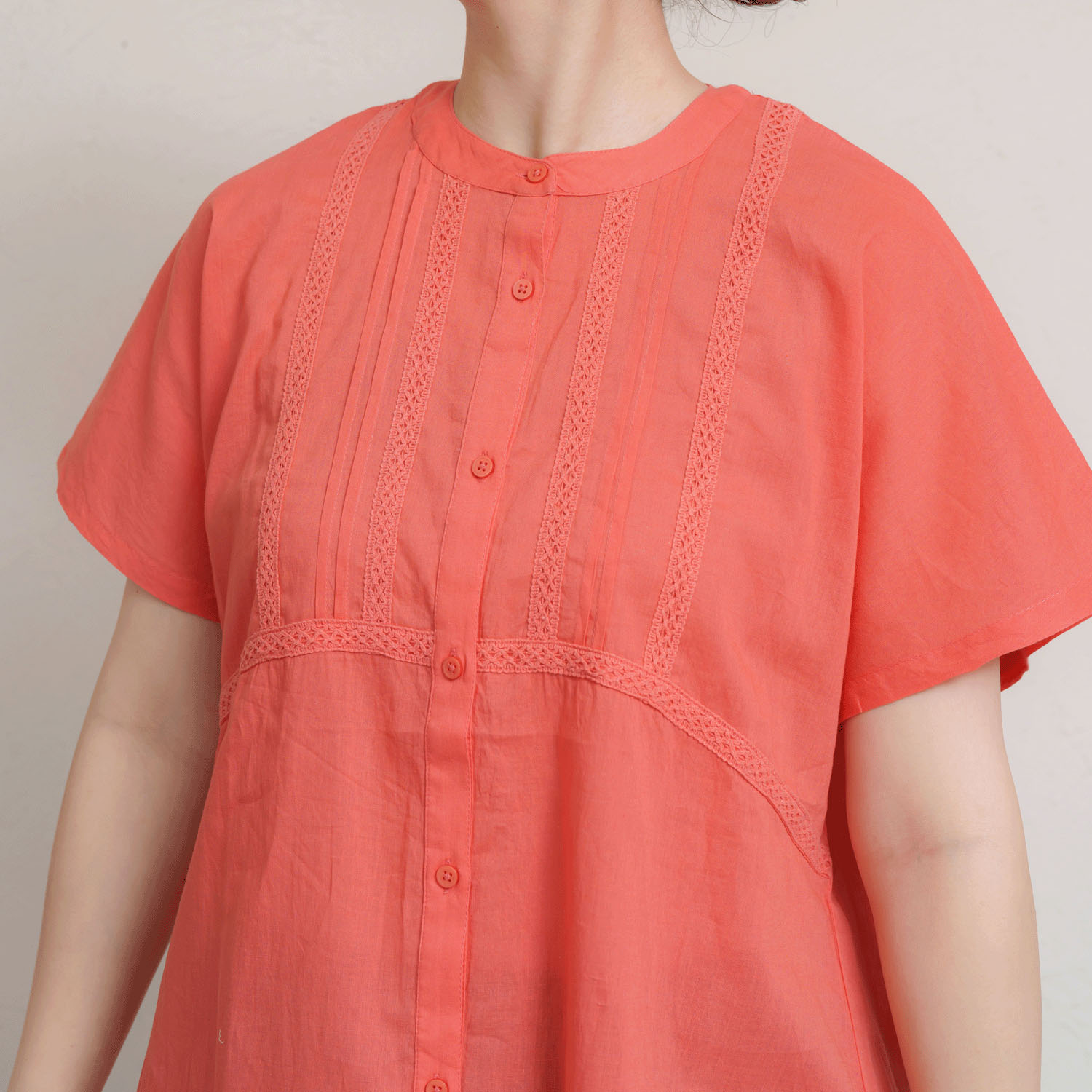 インドコットンレース付き前開きブラウス - 画像19