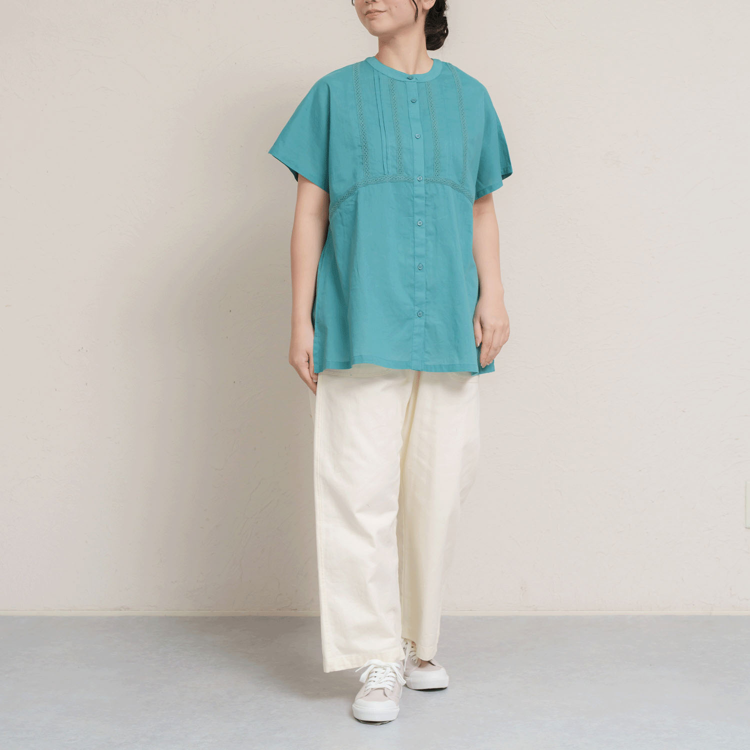 インドコットンレース付き前開きブラウス - 画像25