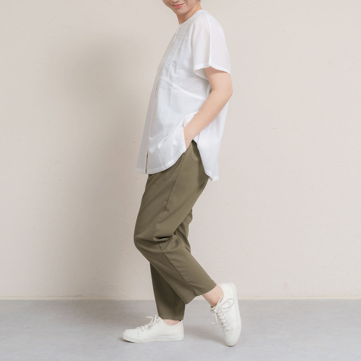 インドコットンレース付き前開きブラウス - 画像4