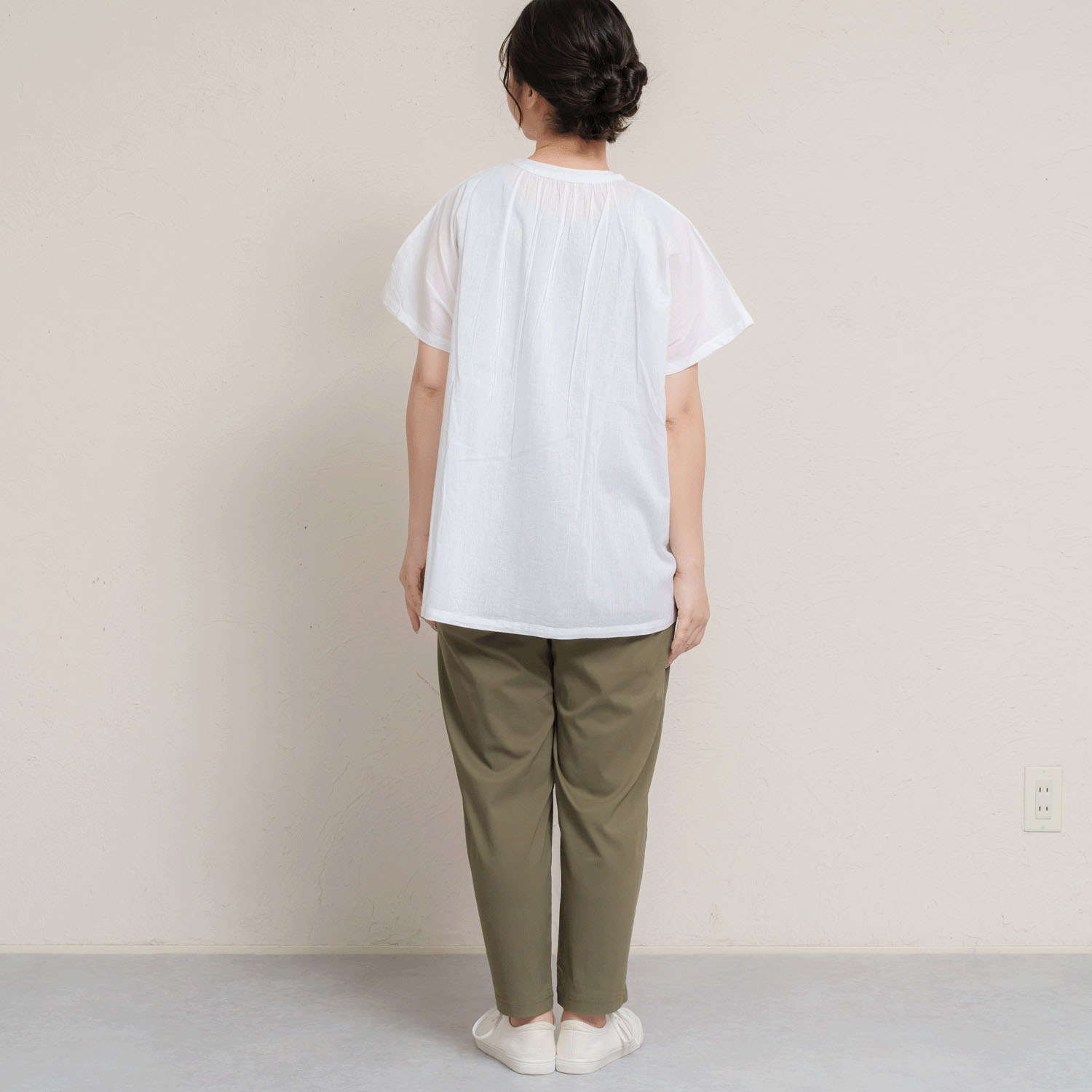 インドコットンレース付き前開きブラウス - 画像5