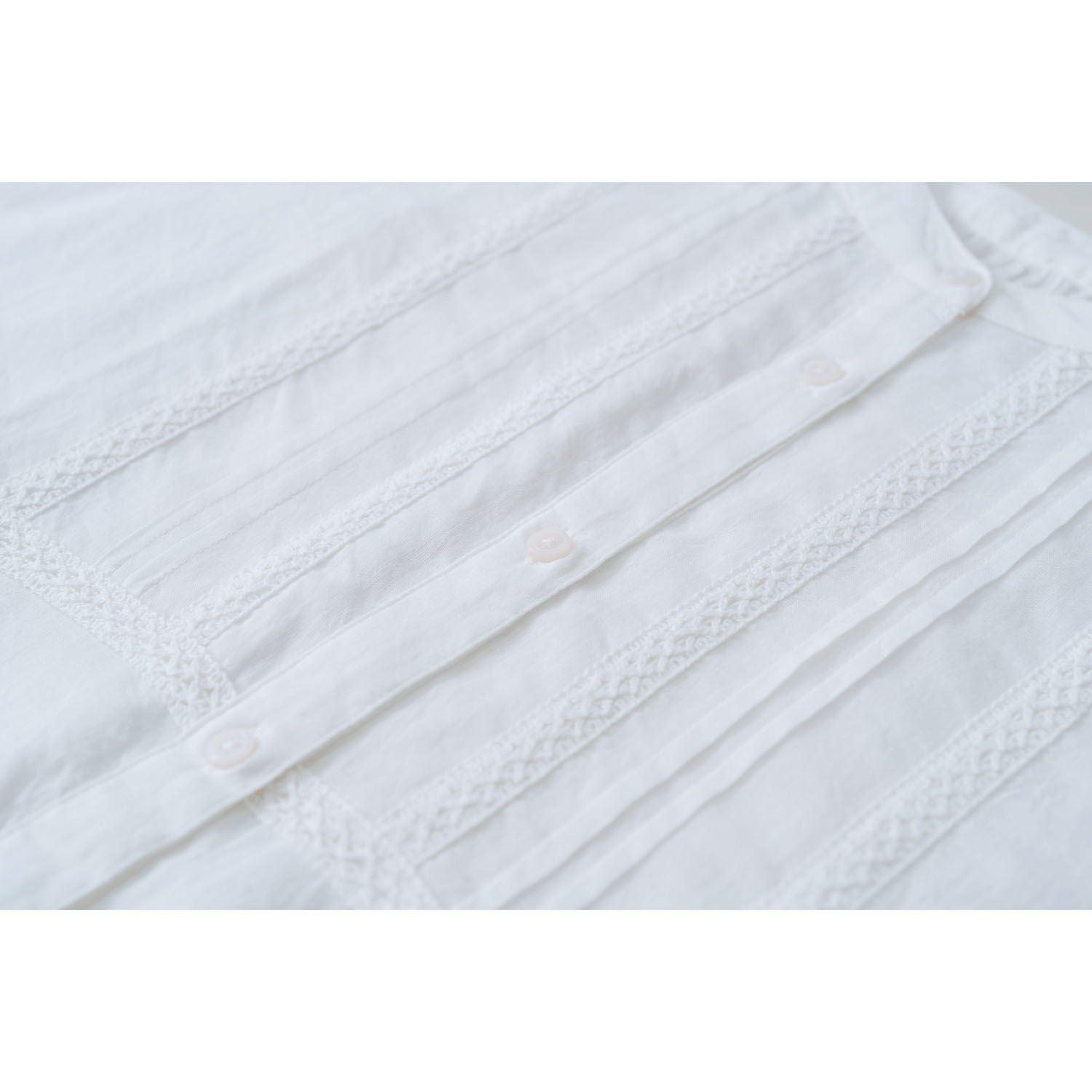 インドコットンレース付き前開きブラウス - 画像9