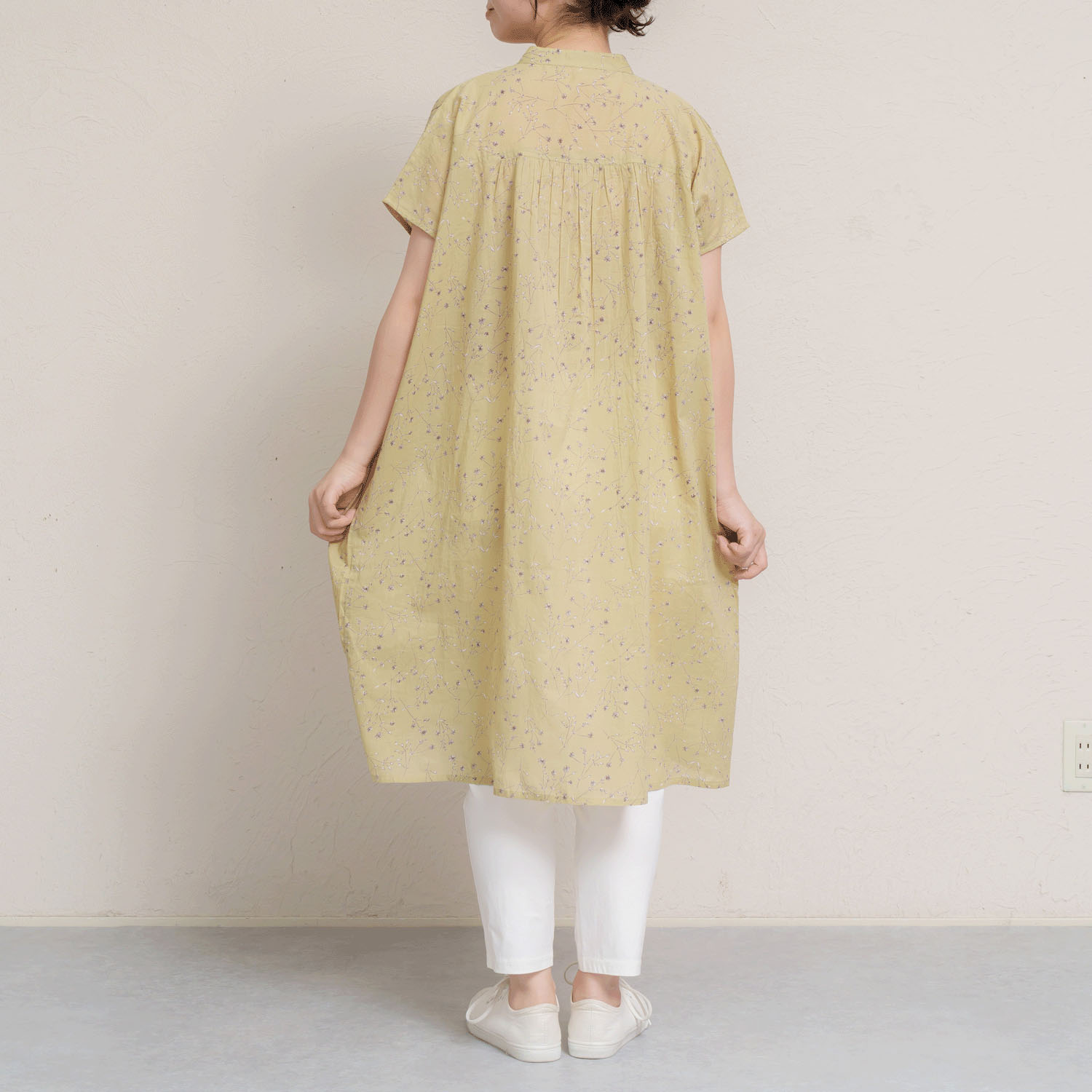 コットンボイルフロントタック前開きワンピース - 画像8