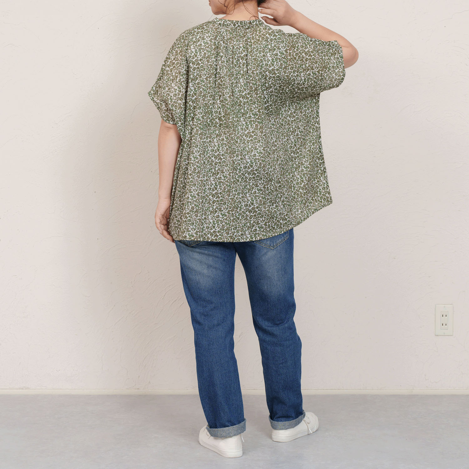 コットンボイル前開きプリントブラウス - 画像12