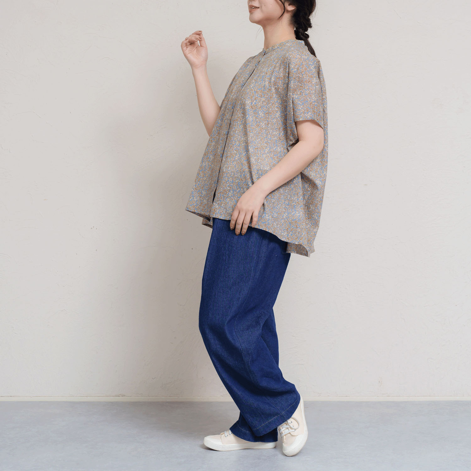 コットンボイル前開きプリントブラウス - 画像17