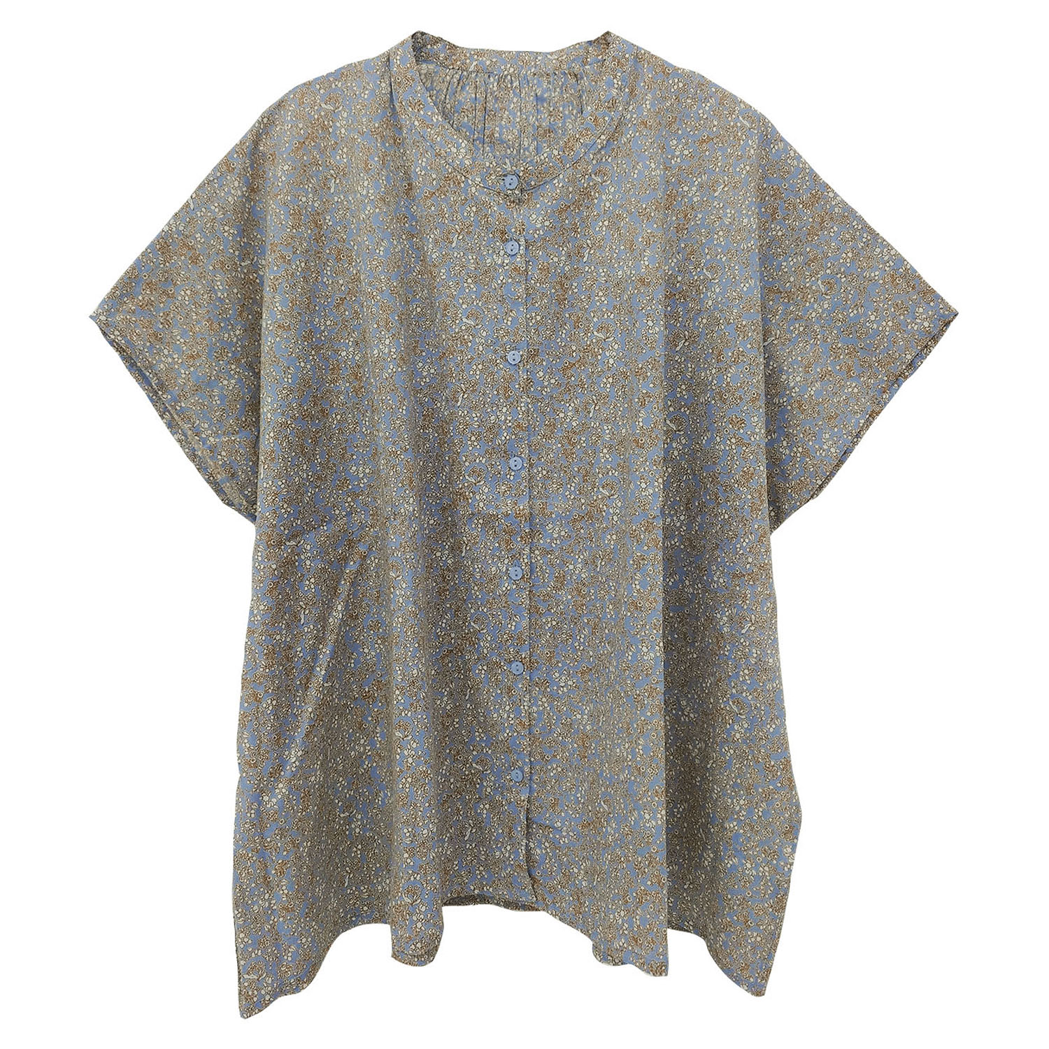 コットンボイル前開きプリントブラウス - 画像21