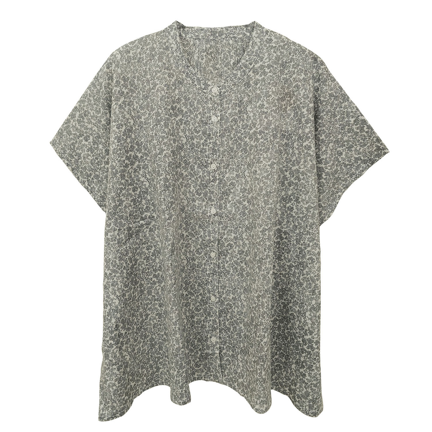 コットンボイル前開きプリントブラウス - 画像9