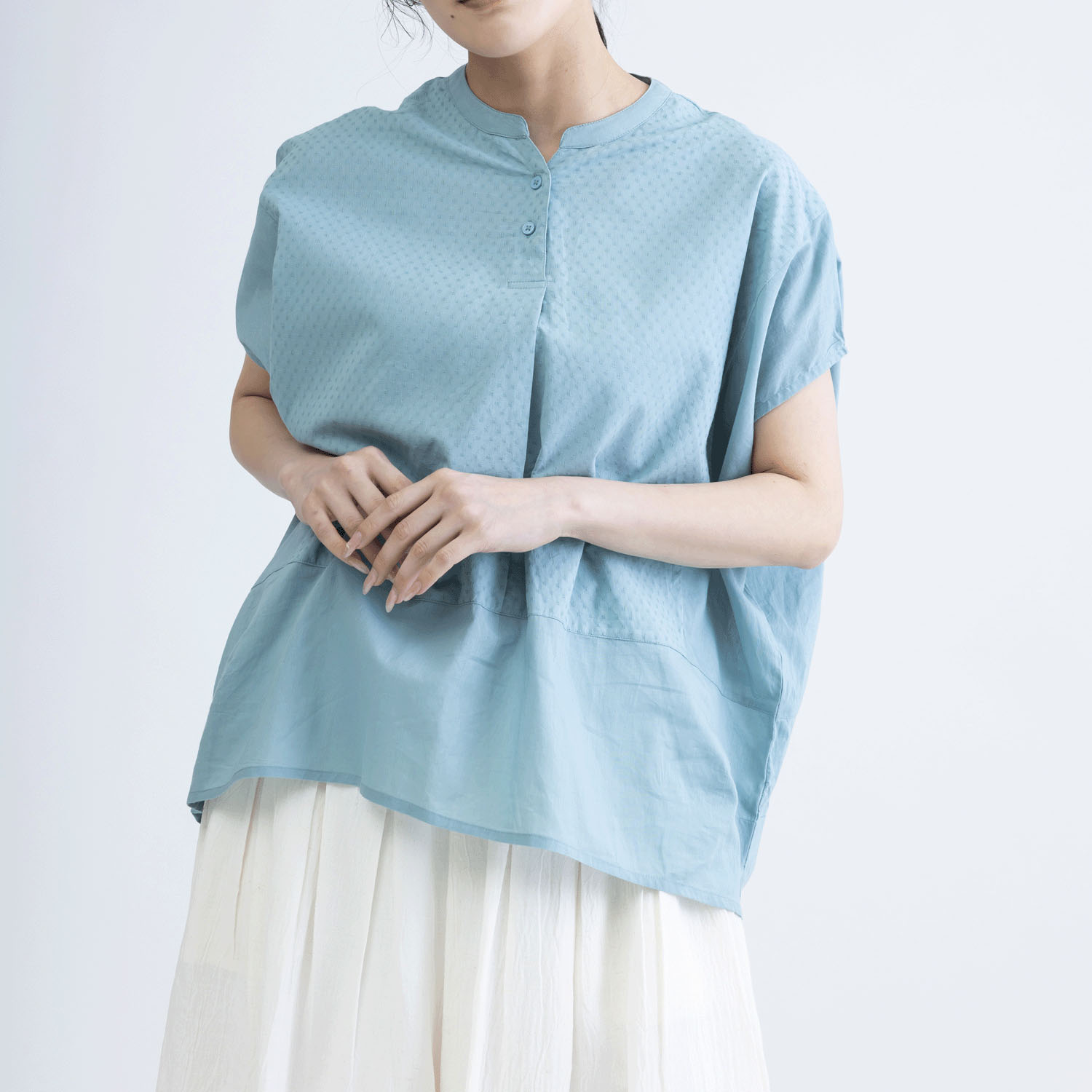 コットンドビーx無地半袖コクーンブラウス - 画像21