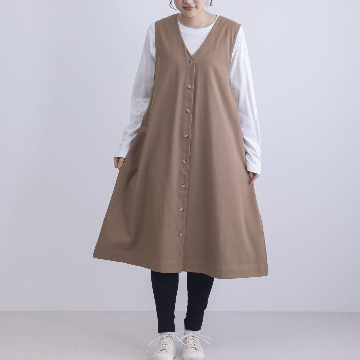 コットンツイルジレワンピース