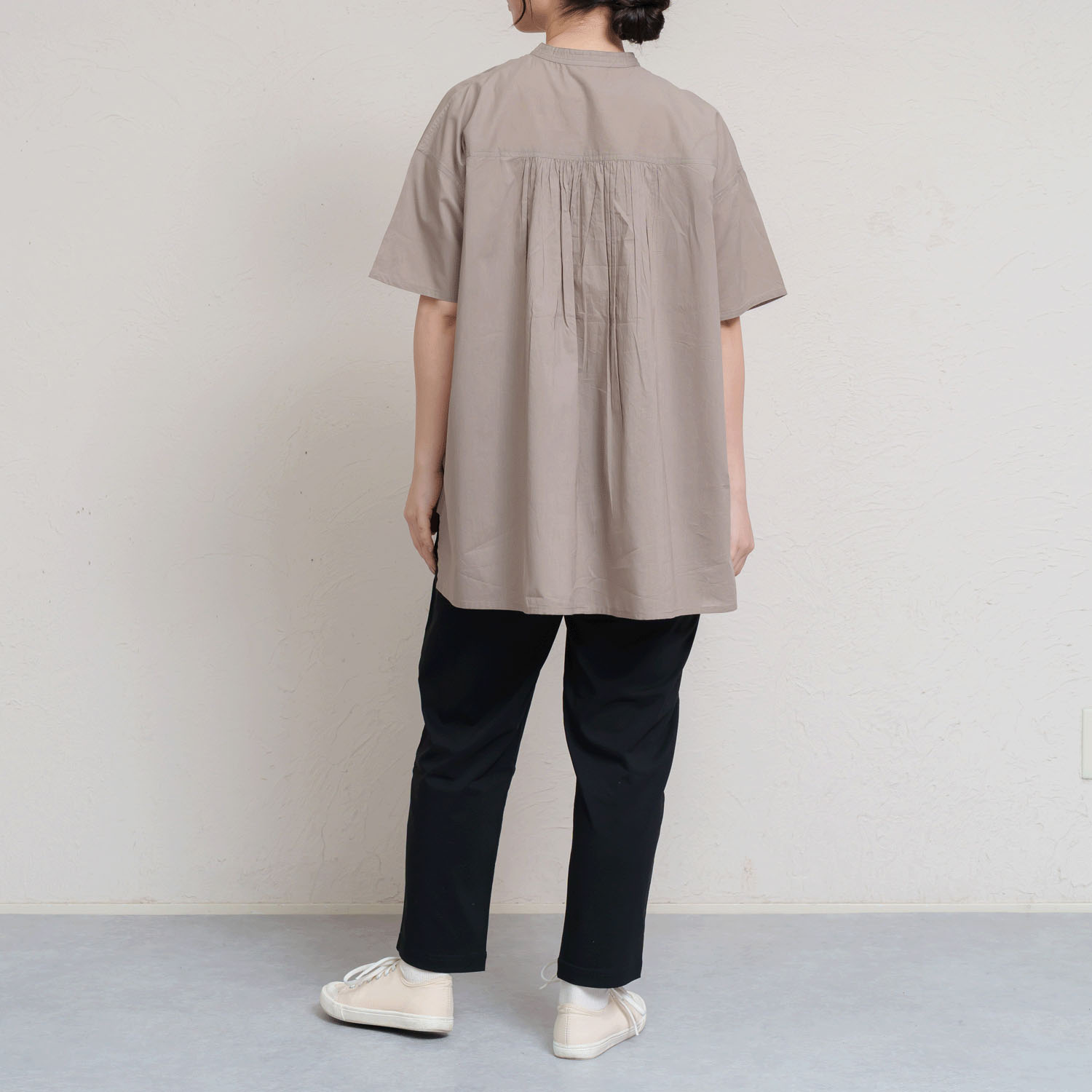 無地チュニック丈前開き5分袖ブラウス - 画像14