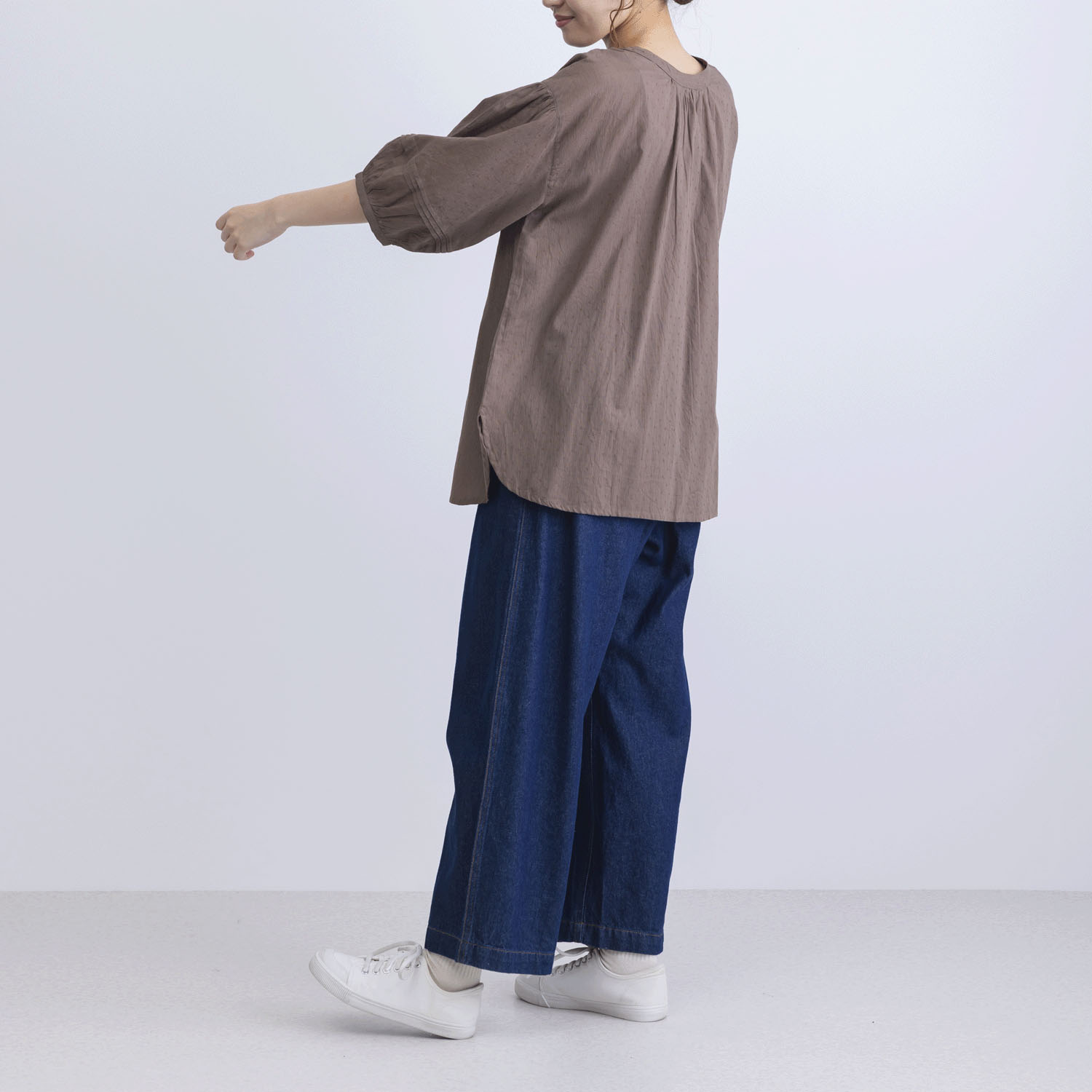 ストライプ＆ドビー前後2WAYブラウス - 画像8